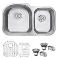 Ruvati 34 Inch Undermount 60 40 Double Bowl 16 Gauge Stainless Steel Kitchen Sink Rvm4600
