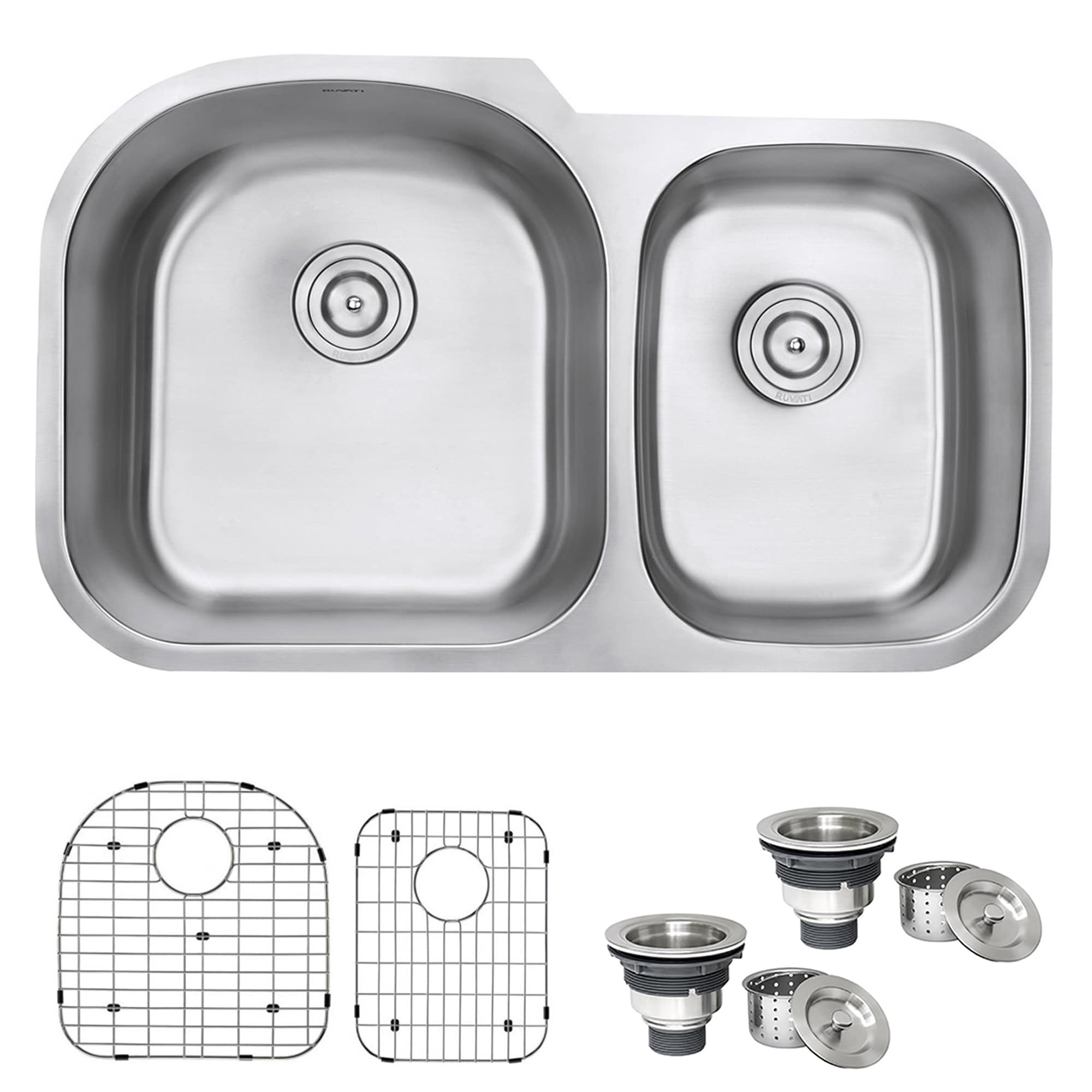Ruvati 34 Inch Undermount 60 40 Double Bowl 16 Gauge Stainless Steel Kitchen Sink Rvm4600