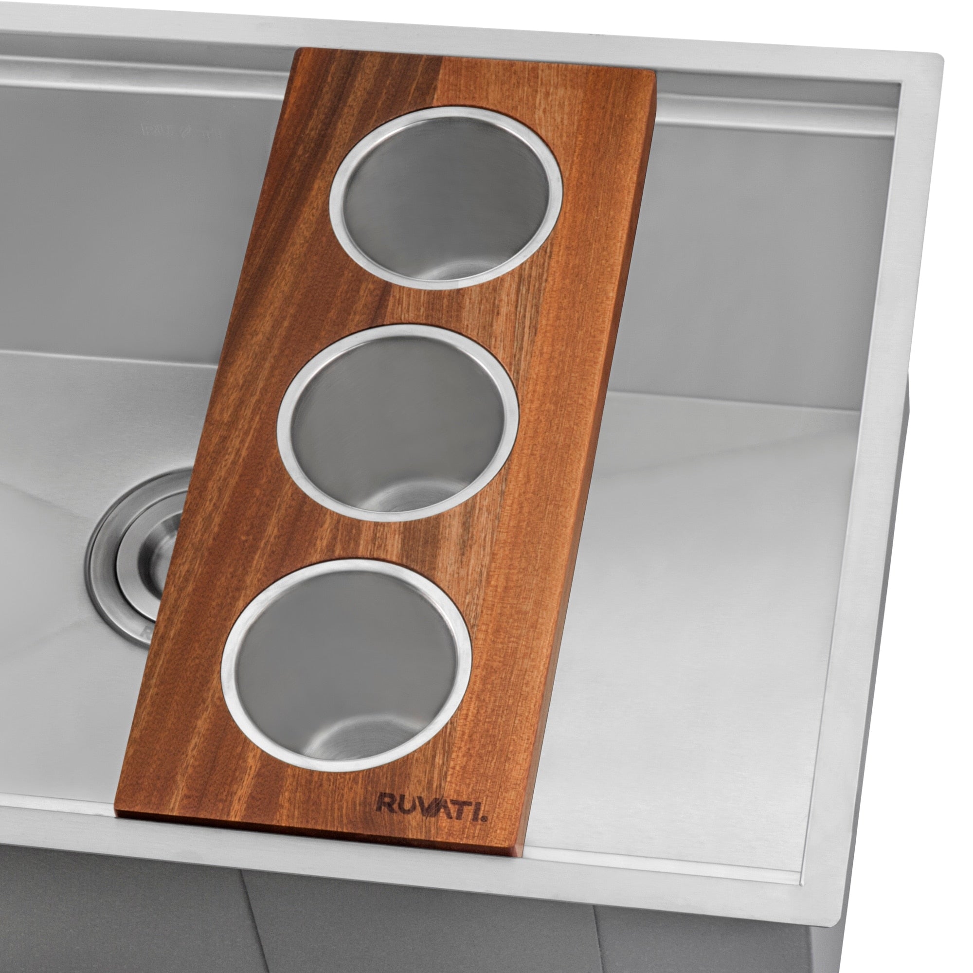 Ruvati Condiment Tray 3 Bowl Serving Board For Workstation Sinks Complete Set Rva1377