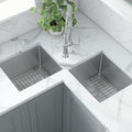Ruvati Corner Butterfly Undermount Kitchen Sink 16 Gauge 44 Double Bowl Rvh8400