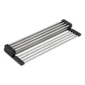 Ruvati Stainless Steel And Silicone Foldable Drying Rack For Workstation Sinks Dish Mat Trivet Rva1395