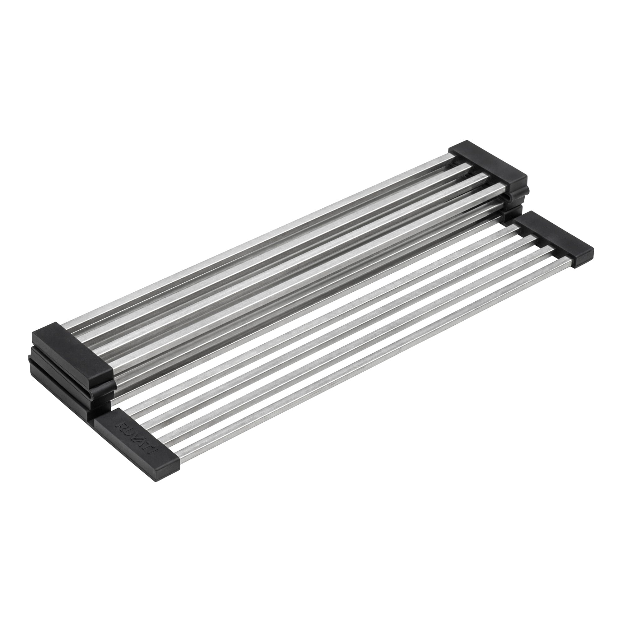 Ruvati Stainless Steel And Silicone Foldable Drying Rack For Workstation Sinks Dish Mat Trivet Rva1395