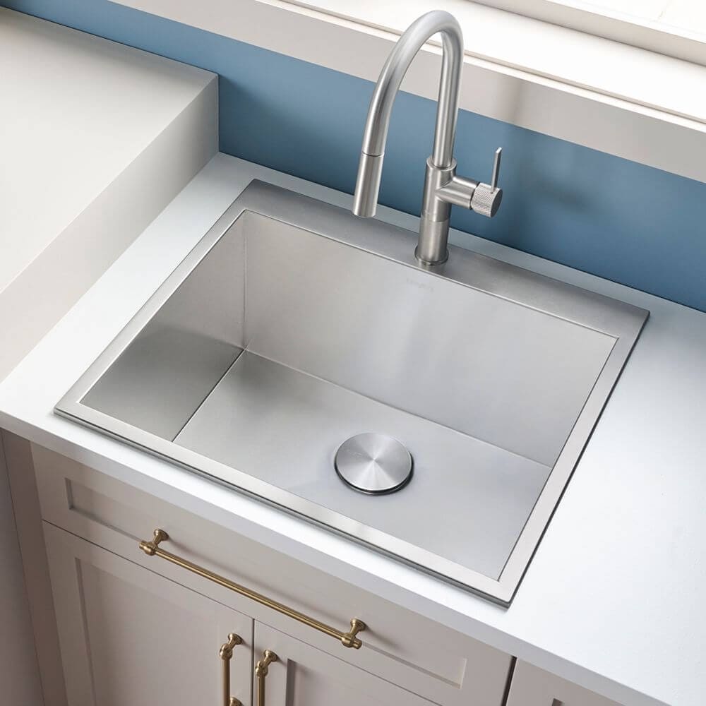 Ruvati Topmount Laundry Utility Sink 25 X 22 X 12 Deep 16 Gauge Stainless Steel Rvu6010