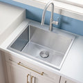 Ruvati Topmount Laundry Utility Sink 25 X 22 X 12 Tight Radius Deep 16 Gauge Stainless Steel Rvu6015