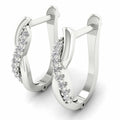 Sterling Silver 1 10Ct Diamond Hoop Earrings