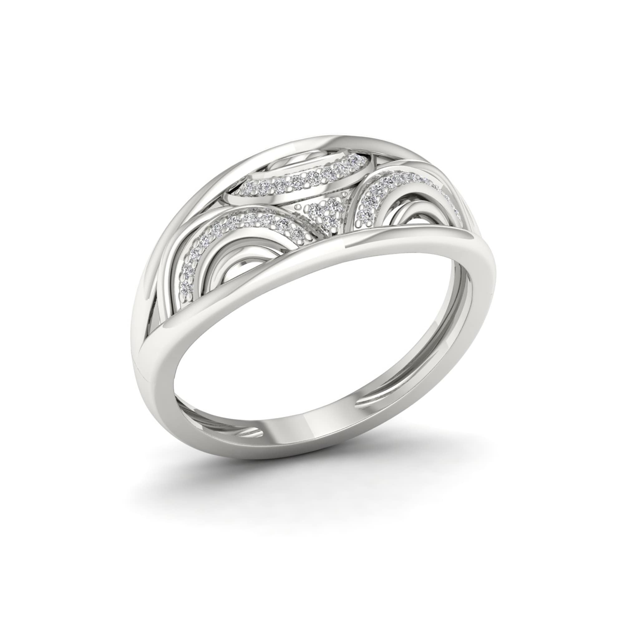 Sterling Silver 1 10Ct Tdw Diamond Fashion Ring