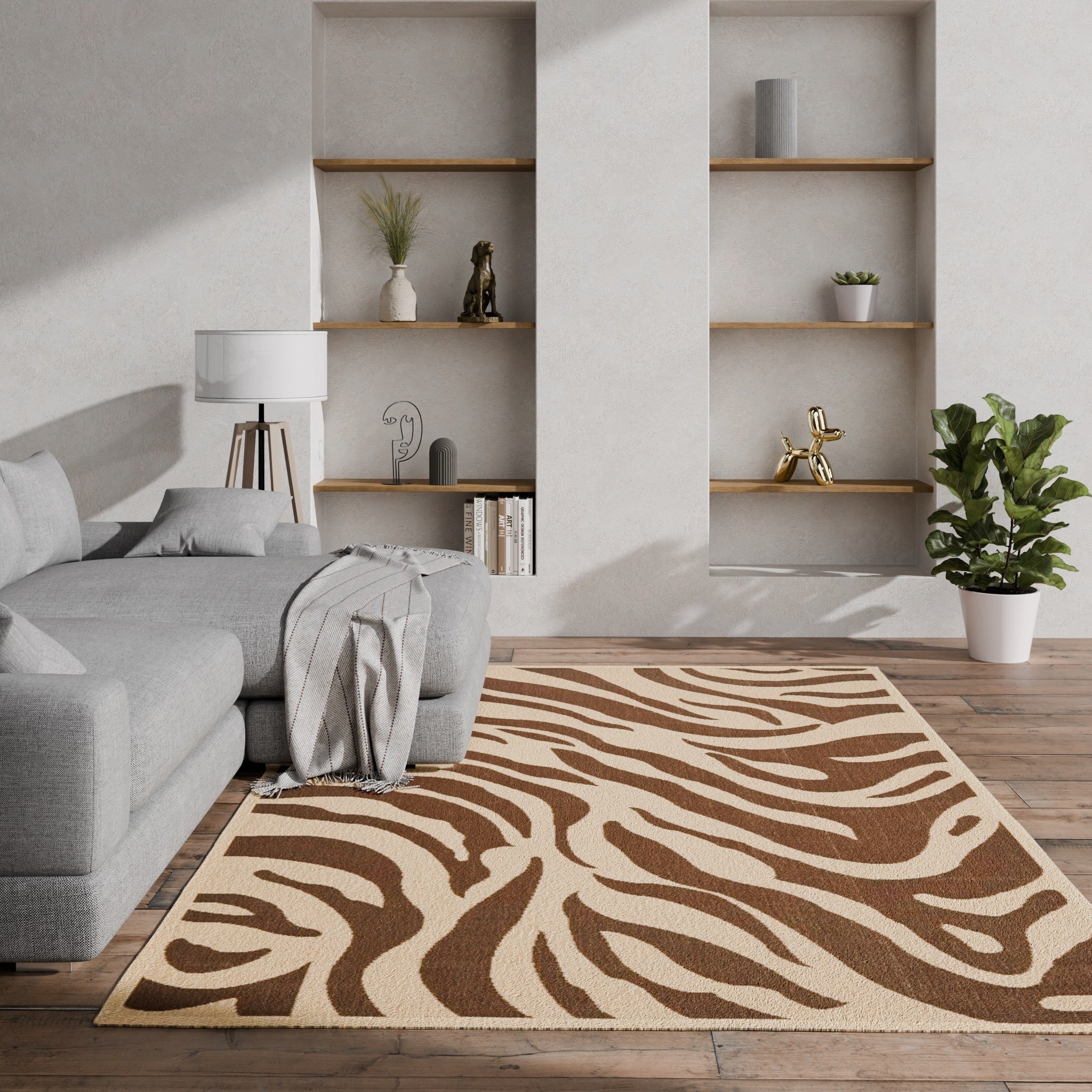 Safavieh Courtyard Animal Print Cream Chocolate Indoor Outdoor Rug 66 X 96