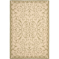 Safavieh Indoor Outdoor Courtyard Cream Green Rug 67 X 96