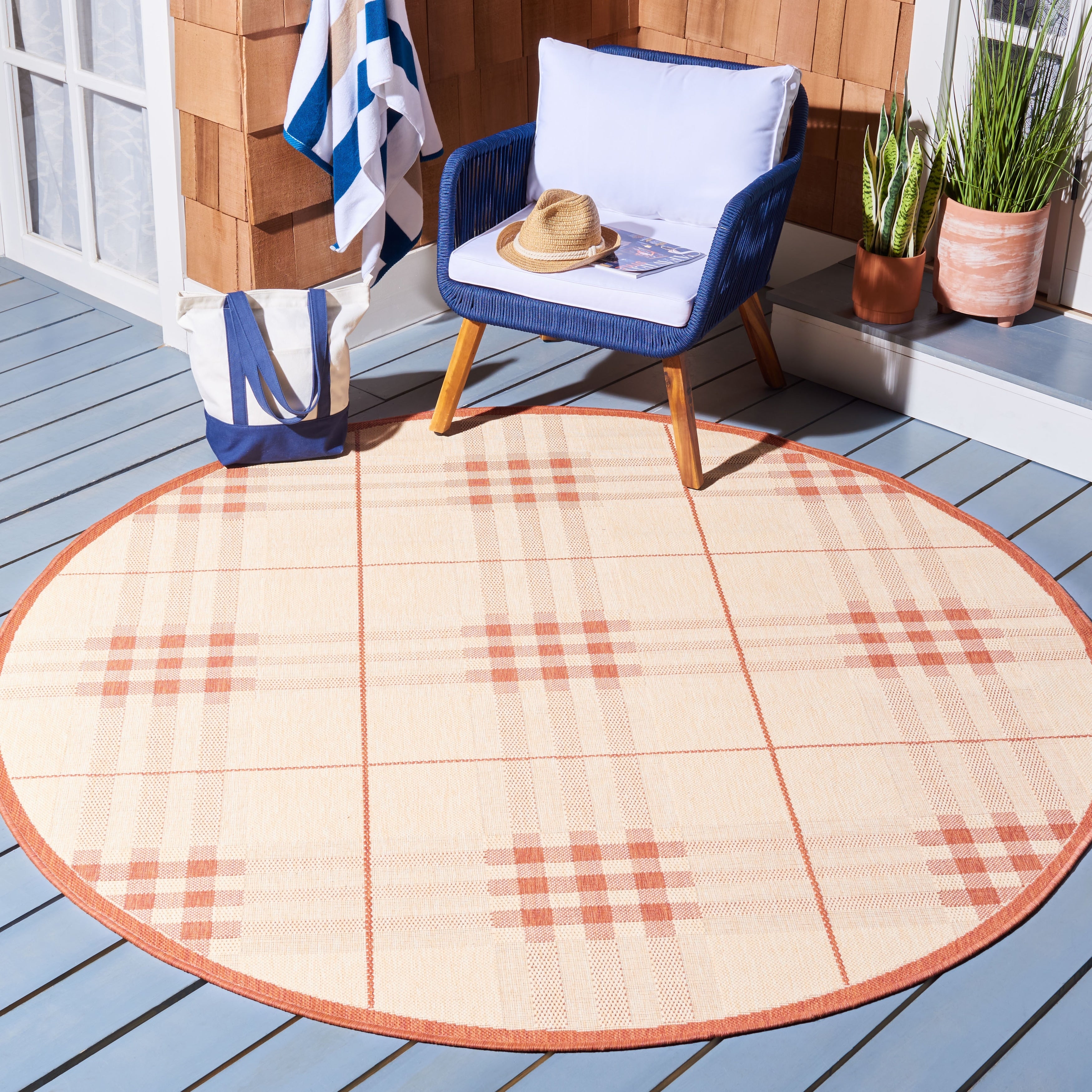 Safavieh Regal Natural Terracotta Indoor Outdoor Rug 67 X 96
