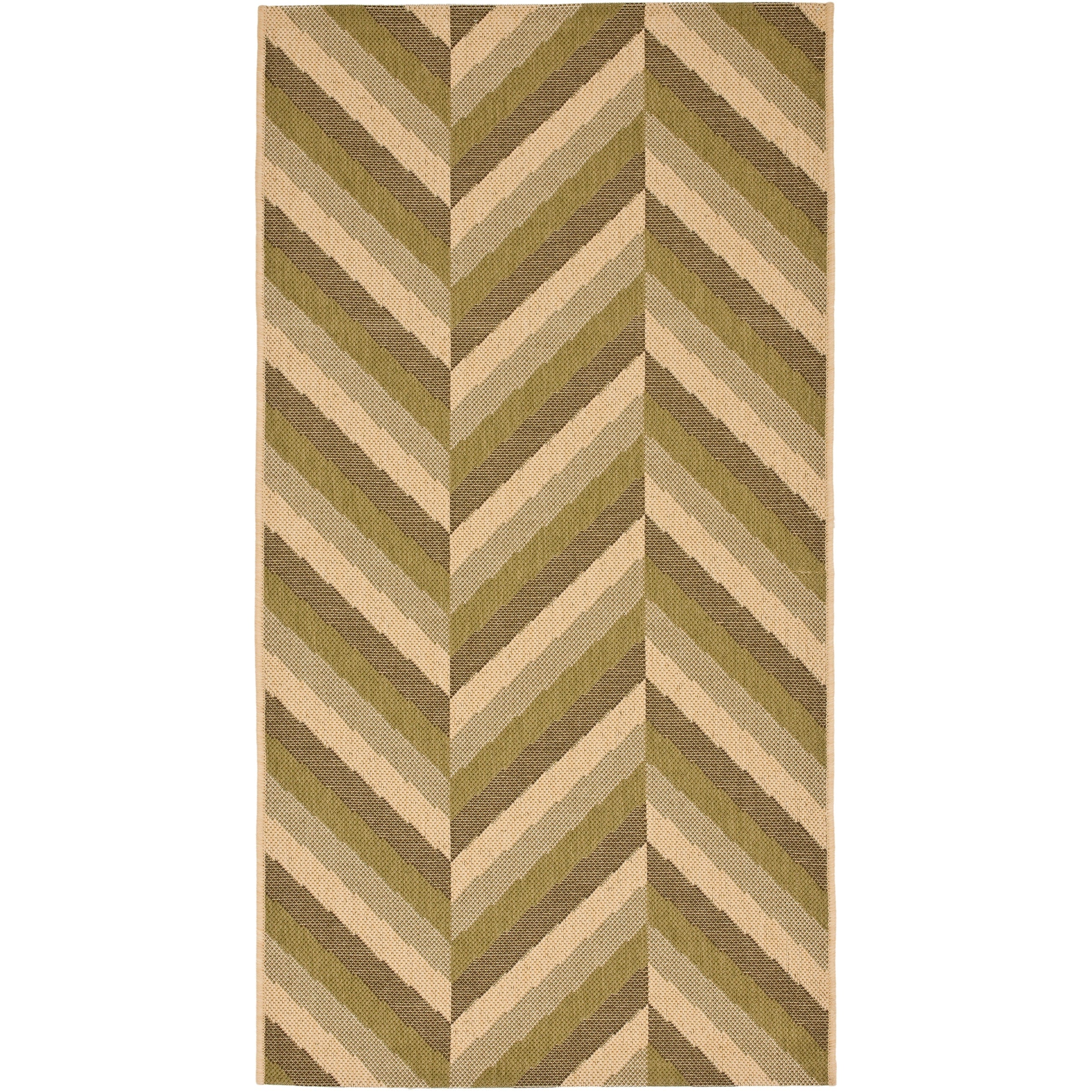 Safavieh Courtyard Abstract Chevron Cream Black Indoor Outdoor Rug 27 X 5