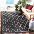 Safavieh Courtyard Trellis Black Beige Indoor Outdoor Rug 8 X 112