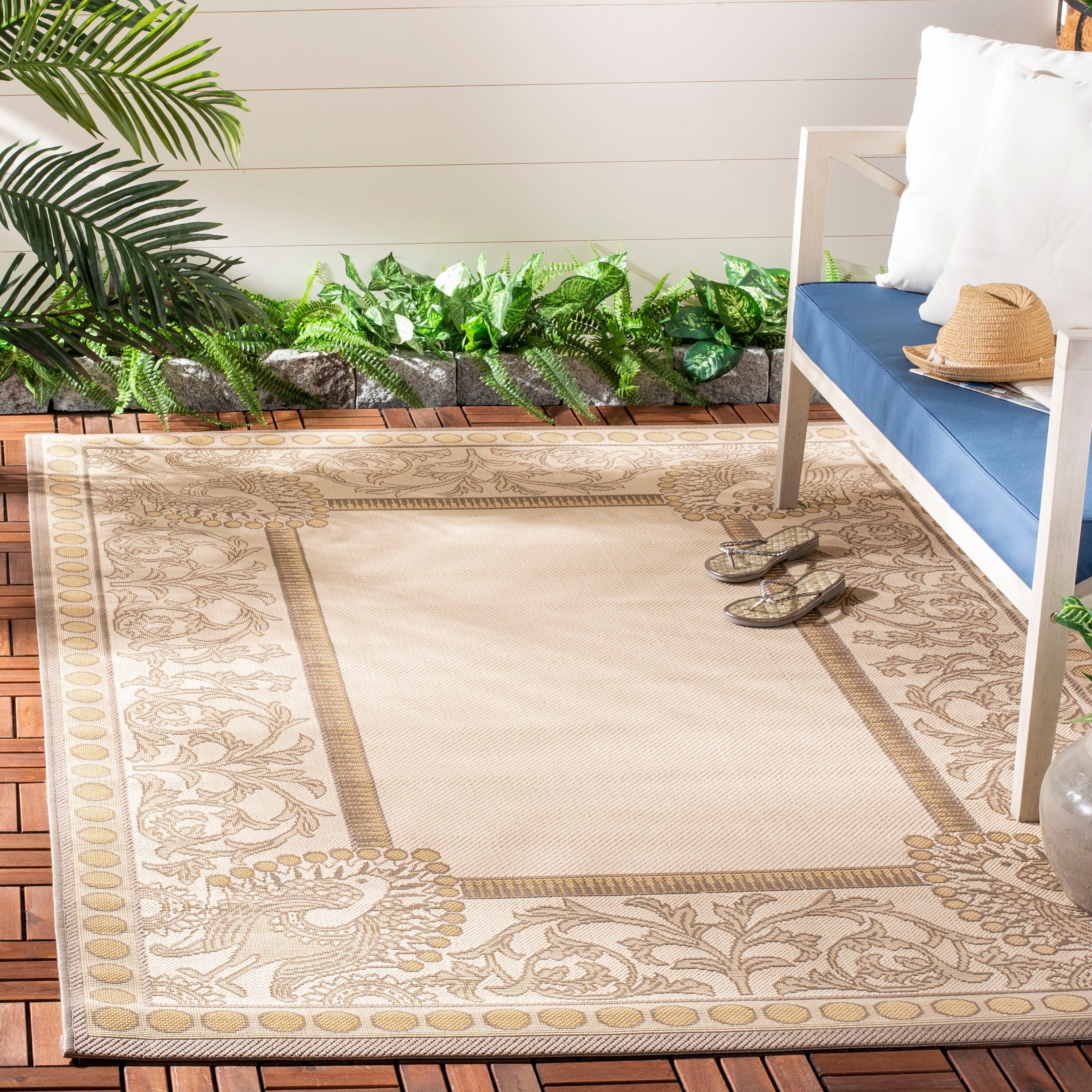 Safavieh Poolside Beige Indoor Outdoor Rug 27 X 5