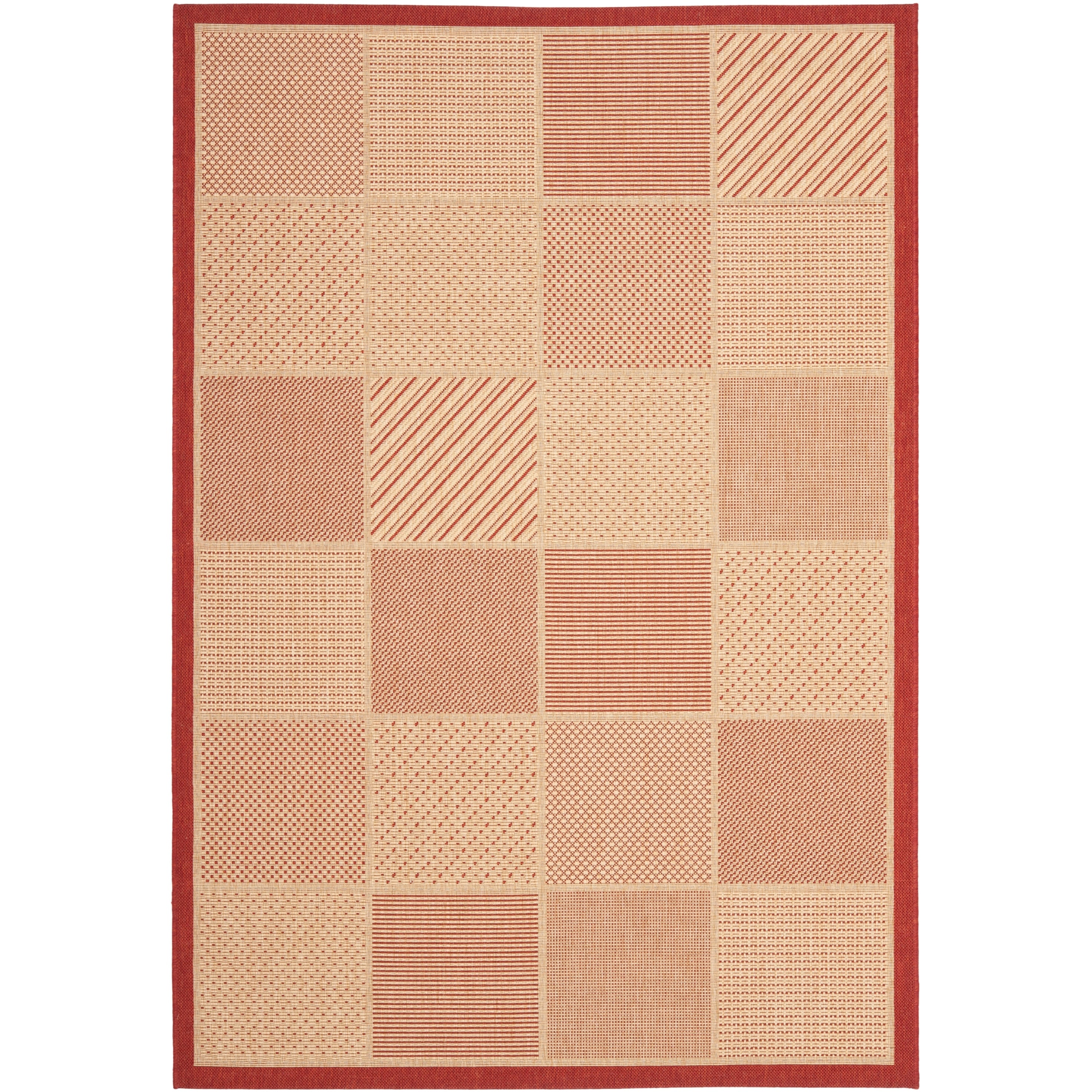 Safavieh Courtyard Beige Red Indoor Outdoor Rug 8 X 11