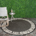 Safavieh Kaii Damask Chocolate Natural Indoor Outdoor Rug 53 Round 53 X 53 Round