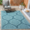 Safavieh Washable Courtyard Transitional Navy Grey Rug 53 X 77