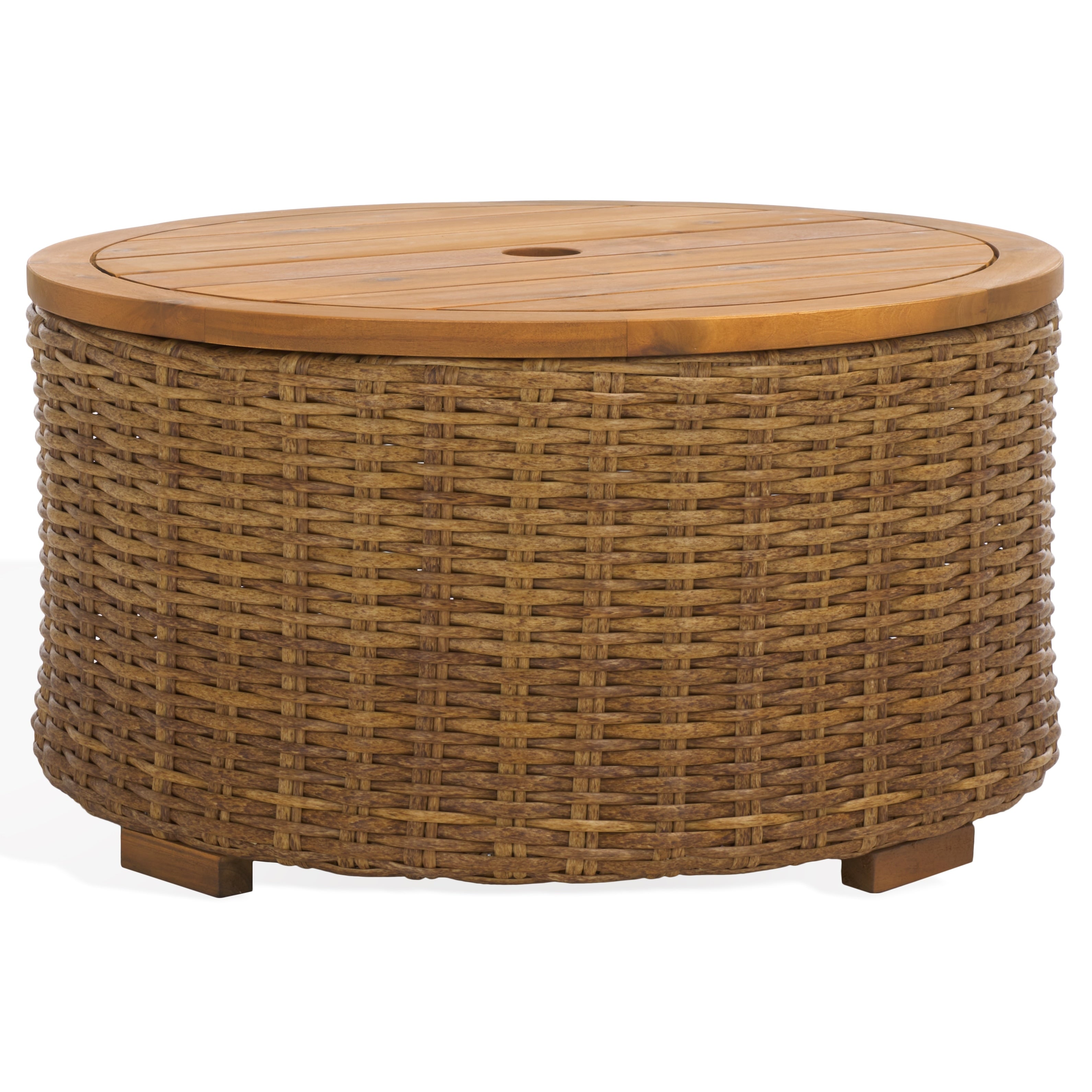 Safavieh Couture Anguilla Wicker Indoor Outdoor Storage Coffee Table Fully Assembled 26 W X 26 D X 14 H