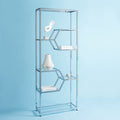 Safavieh Couture Benoit Chrome Bookcase 35 W X 14 D X 91 H