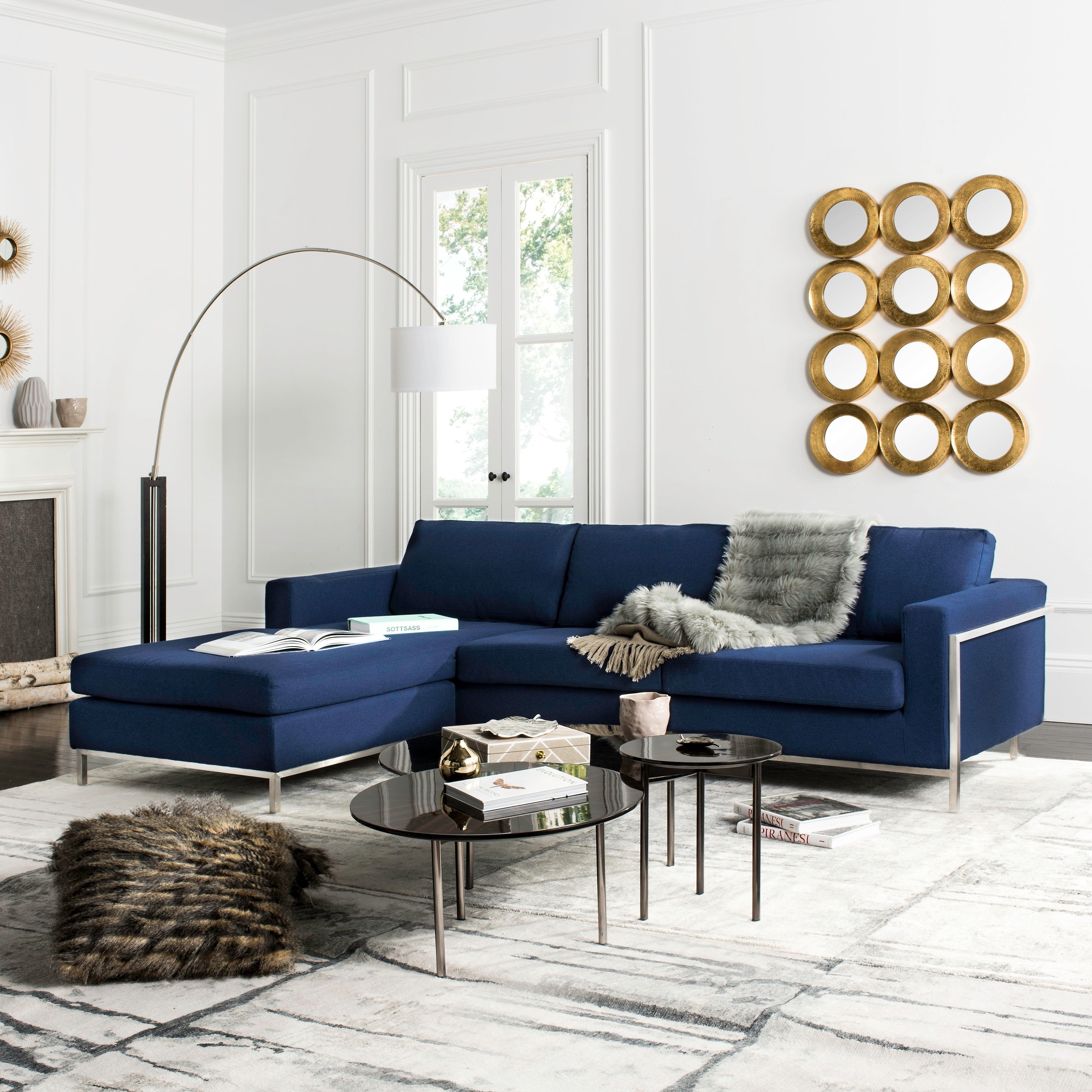 Safavieh Couture Camila Sectional Sofa 106 W X 37 D X 32 H