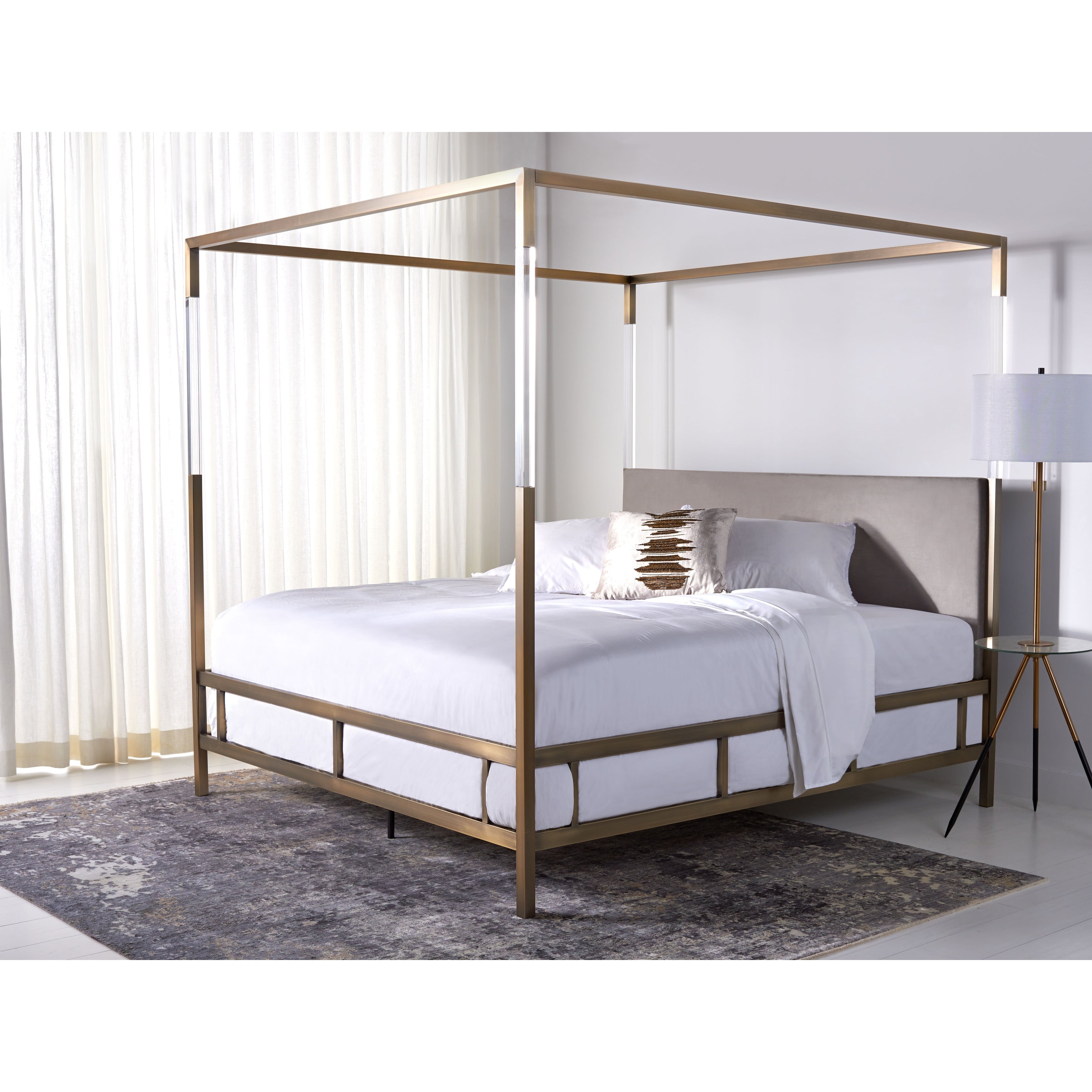 Safavieh Couture Dorothy Velvet Acrylic Queen Size Canopy Bed