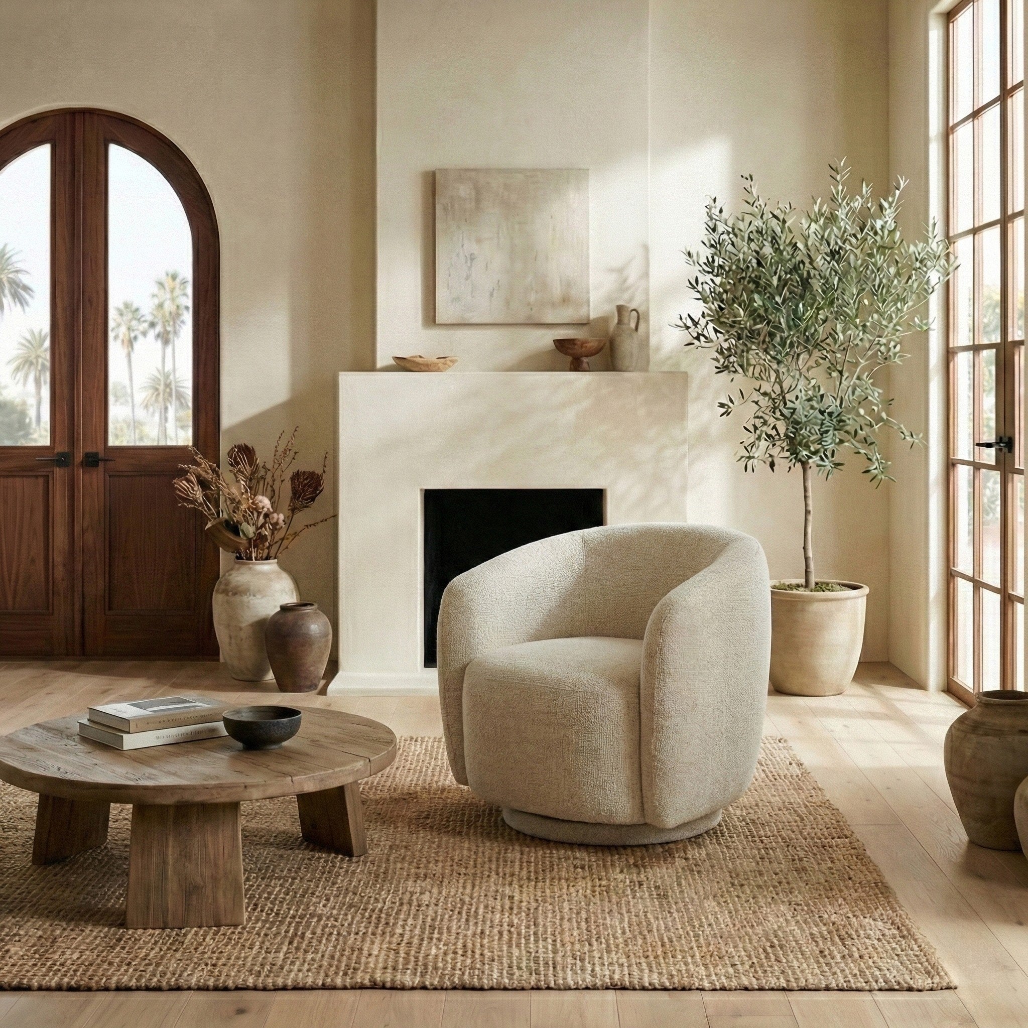 Safavieh Couture Florentina Swivel Chair 36 W X 32 D X 29 H