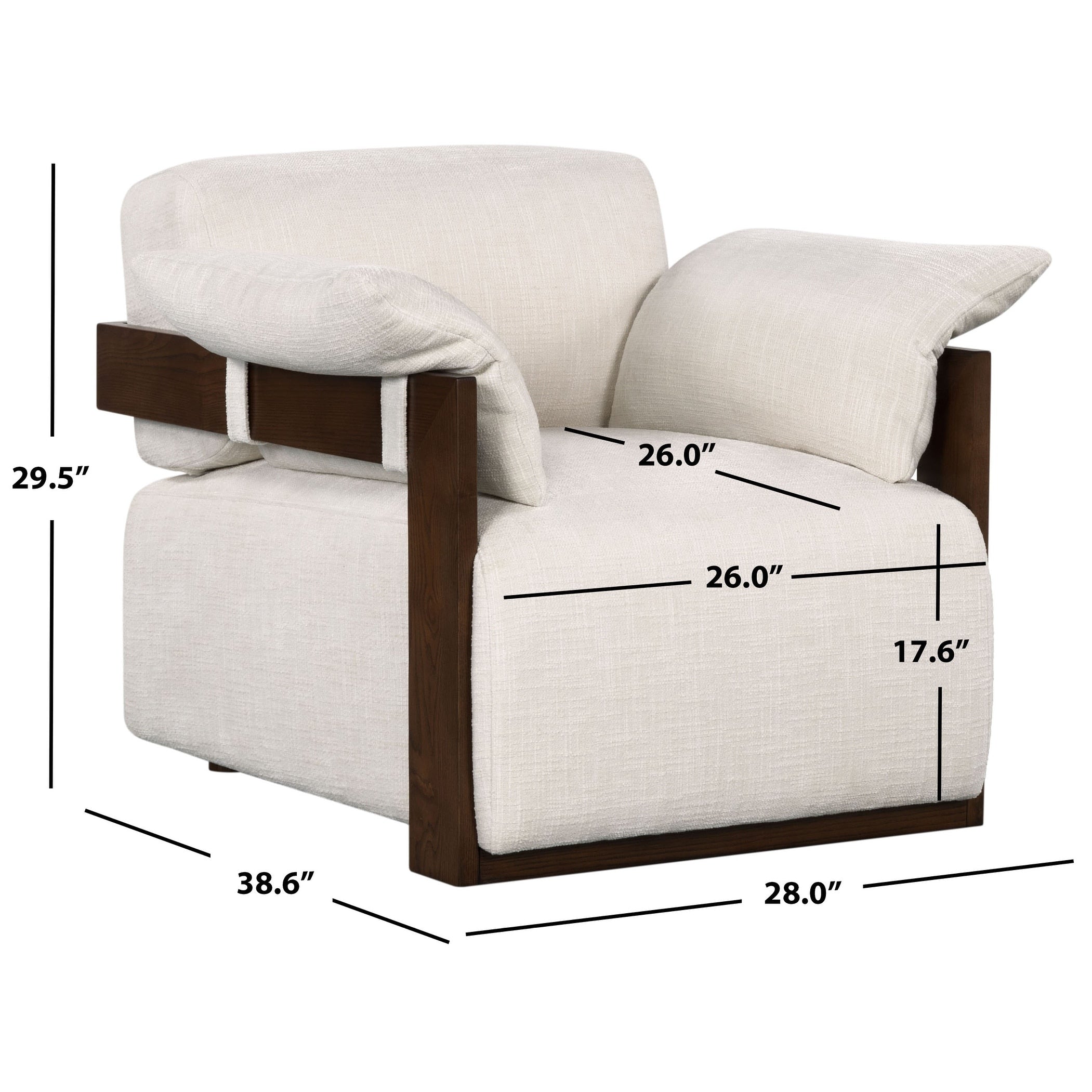 Safavieh Couture Ivybella Cushioned Accent Chair Fully Assembled 28 W X 39 D X 30 H