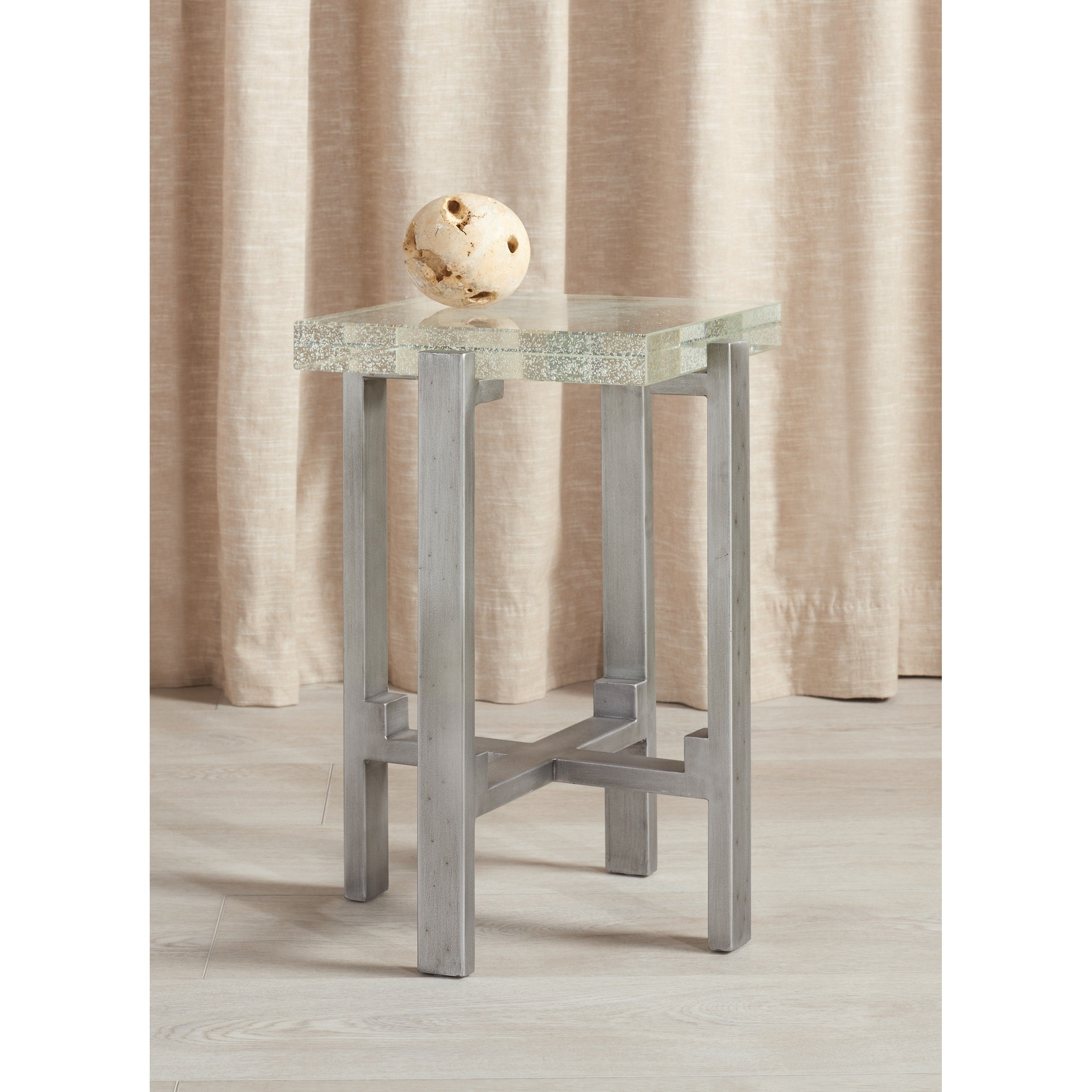 Safavieh Couture Jazlyn Square Bubble Glass Table 13 W X 13 D X 20 H