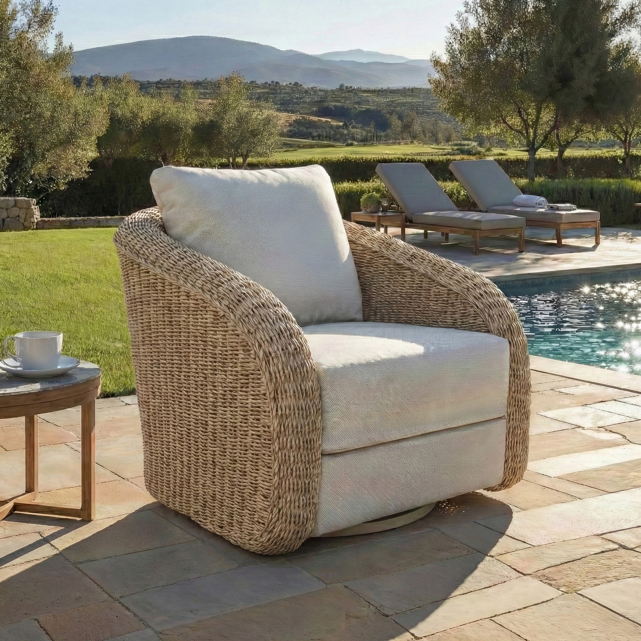Safavieh Couture Jilina Swival Patio Chair 32 W X 33 D X 34 H