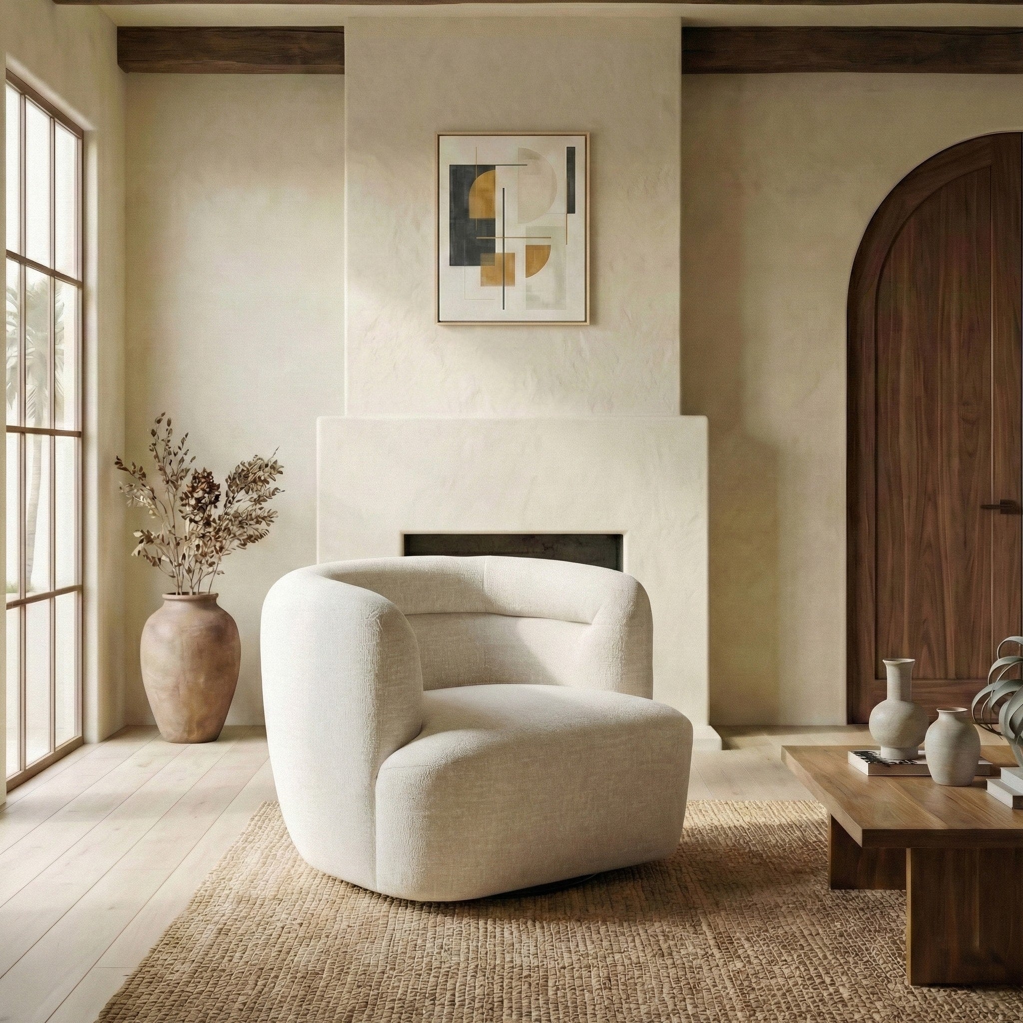Safavieh Couture Joangela Swivel Chair 35 W X 33 D X 29 H
