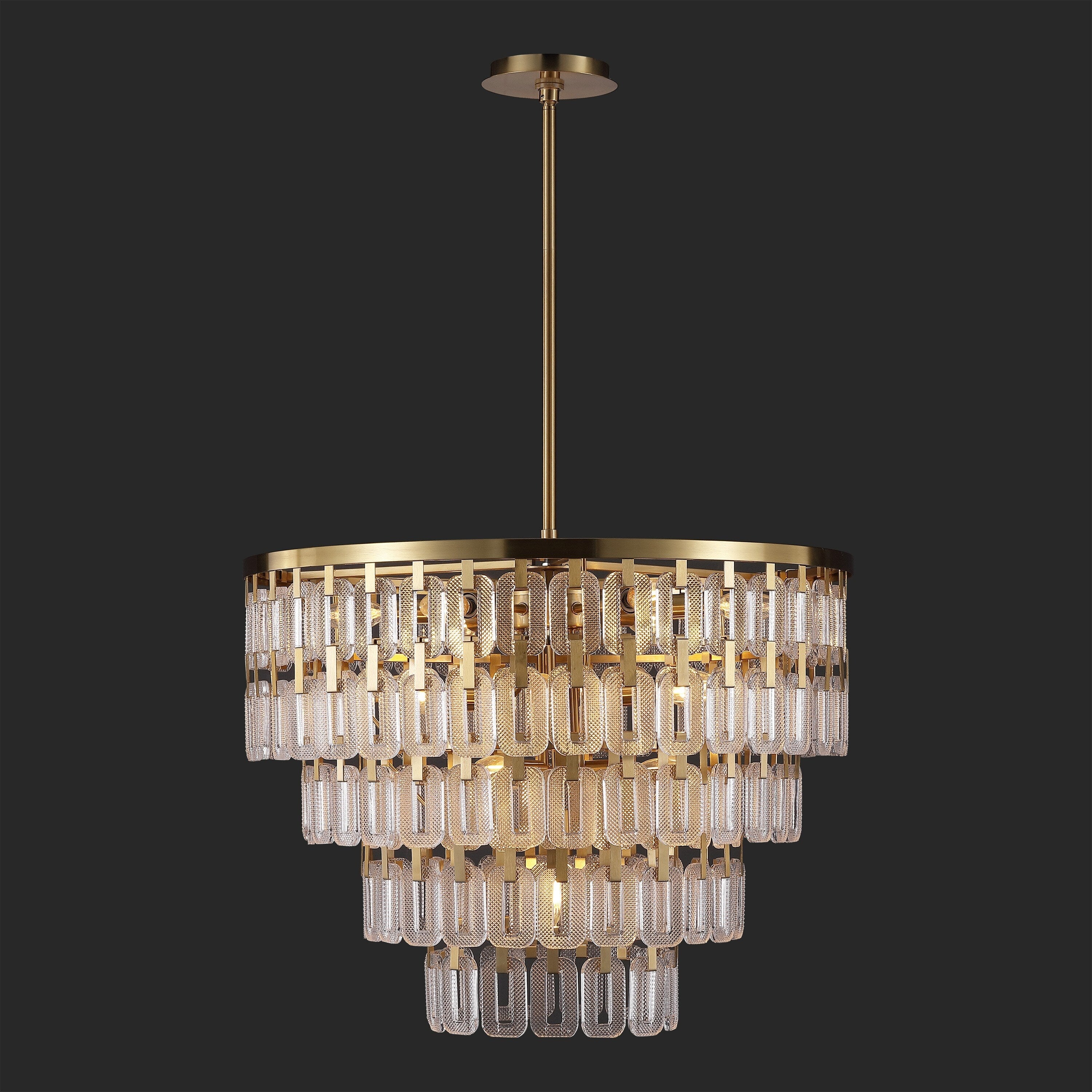 Safavieh Couture Queenie Tiered Glass Chandelie 26 W X 26 D X 21 H