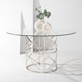 Safavieh Couture Ren 54 Inch Glass Top Dining Table 54 W X 54 D X 30 H