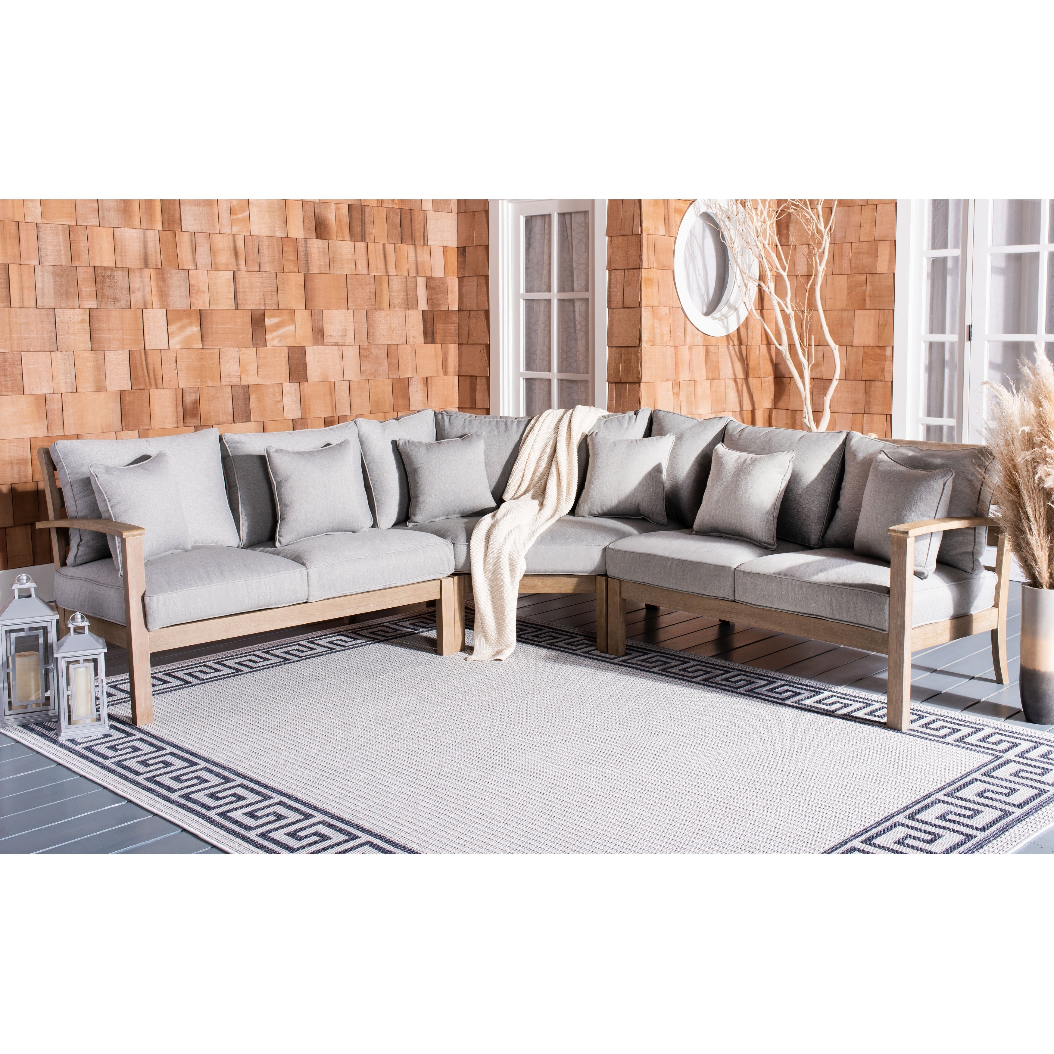 Safavieh Couture Santa Cruz Patio Sectional Sofa 107 W X 107 D X 35 H