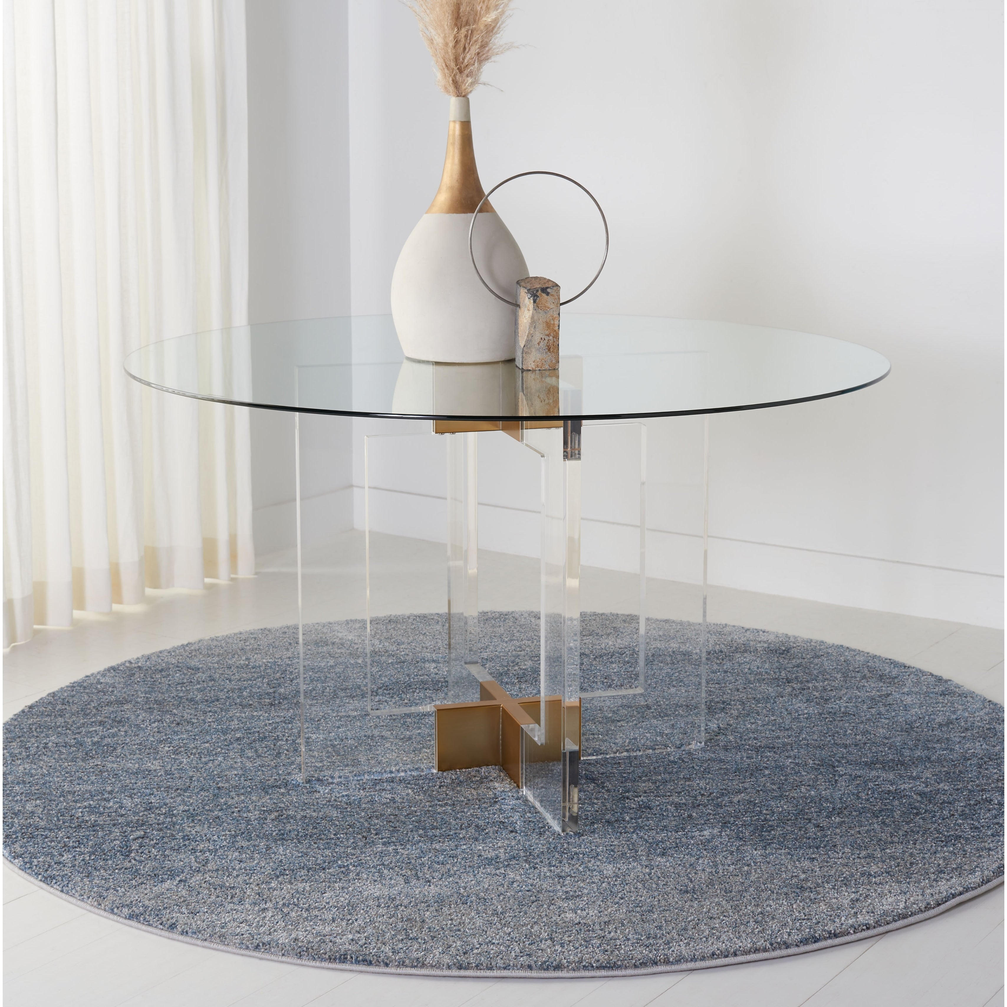 Safavieh Couture Xevera 53 Inch Acrylic Dining Table 53 W X 53 D X 30 H
