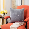 Safavieh Ella Knit Cotton Elephant Grey Ivory 20 Inch Decorative Pillow