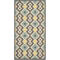 Safavieh Hampton Indoor Outdoor Stain Resistant Dark Grey Light Blue Area Rug 6 7 X 9 6