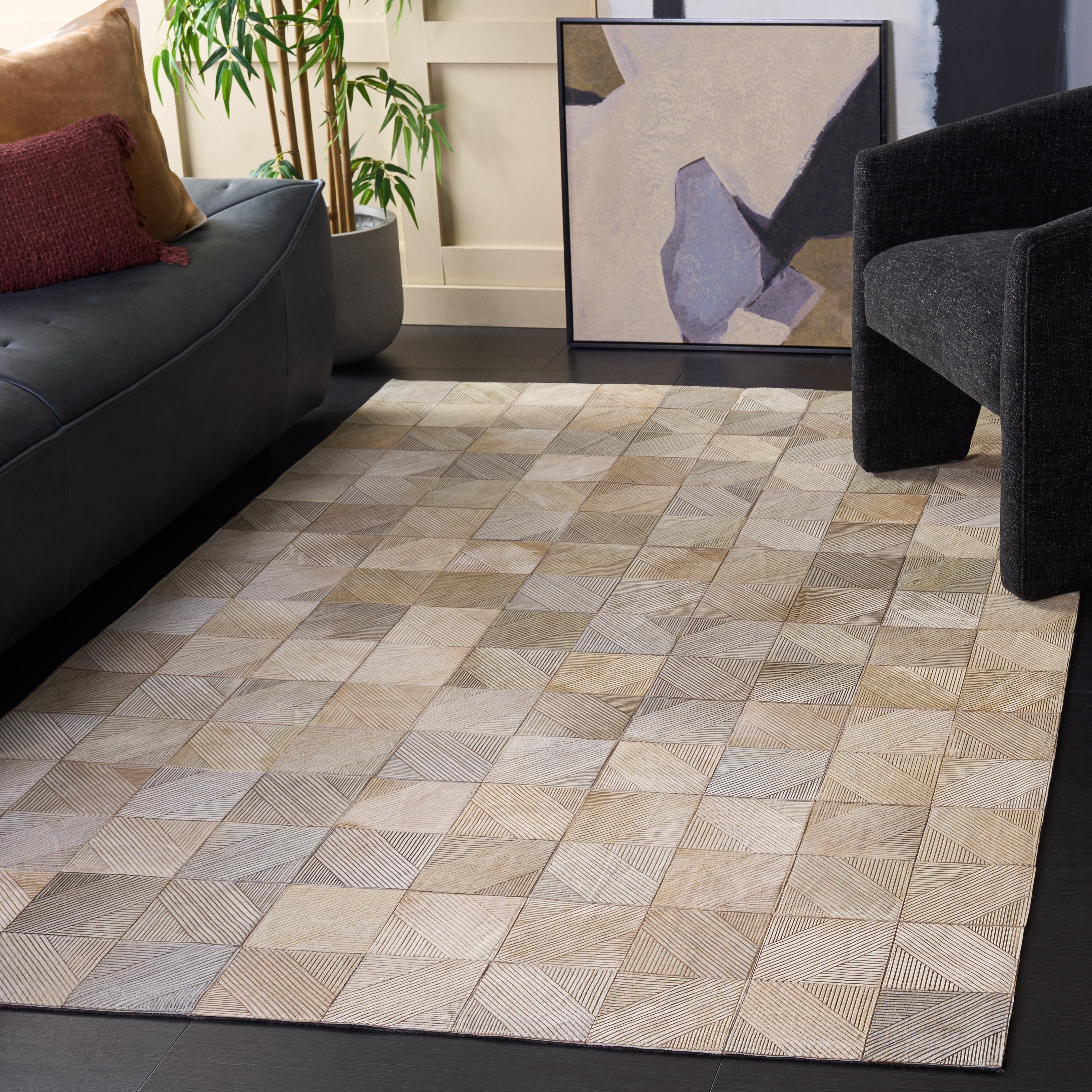 Safavieh Hand Woven Studio Leather Dionisia Modern Contemporary Leather Rug