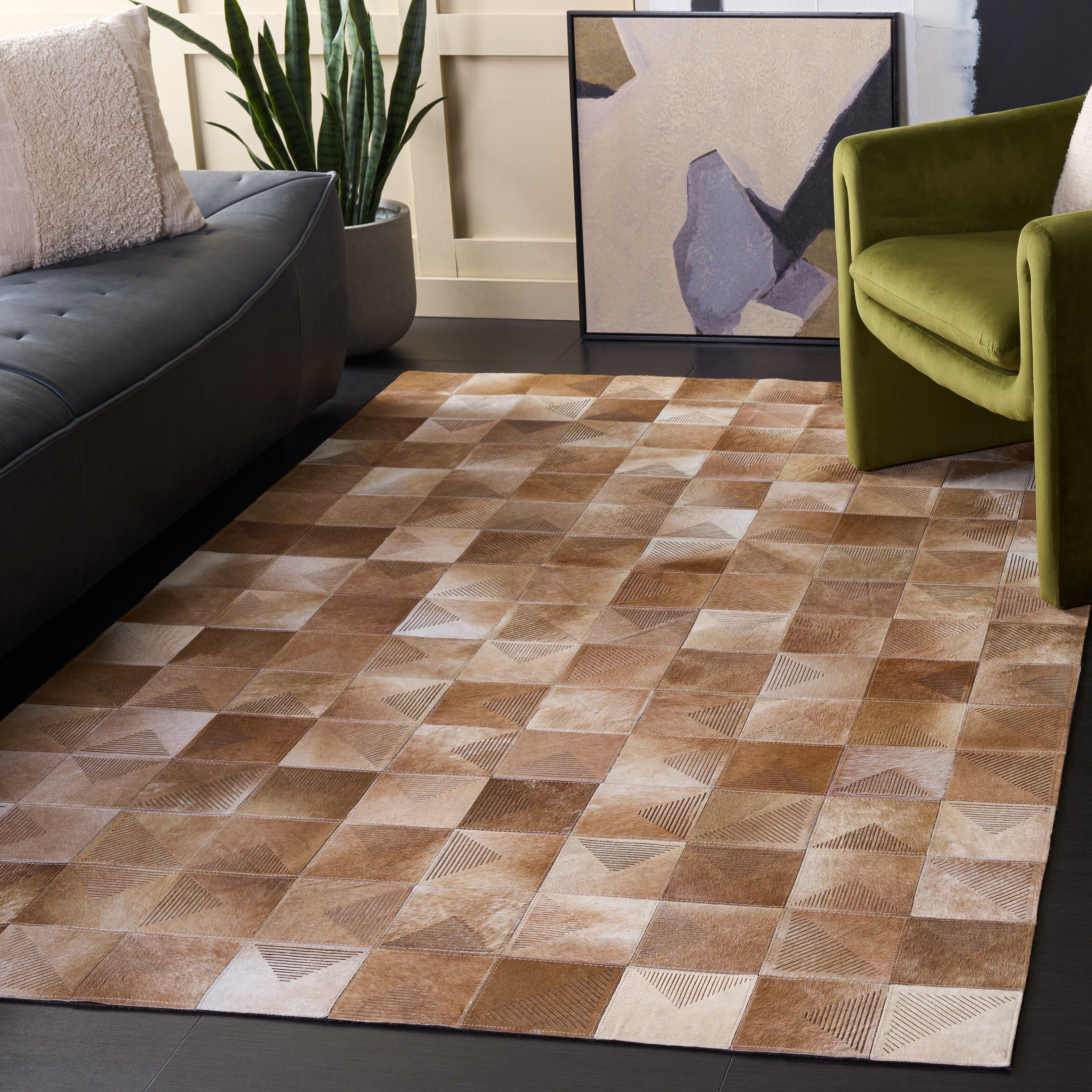 Safavieh Hand Woven Studio Leather Marielene Modern Contemporary Leather Rug