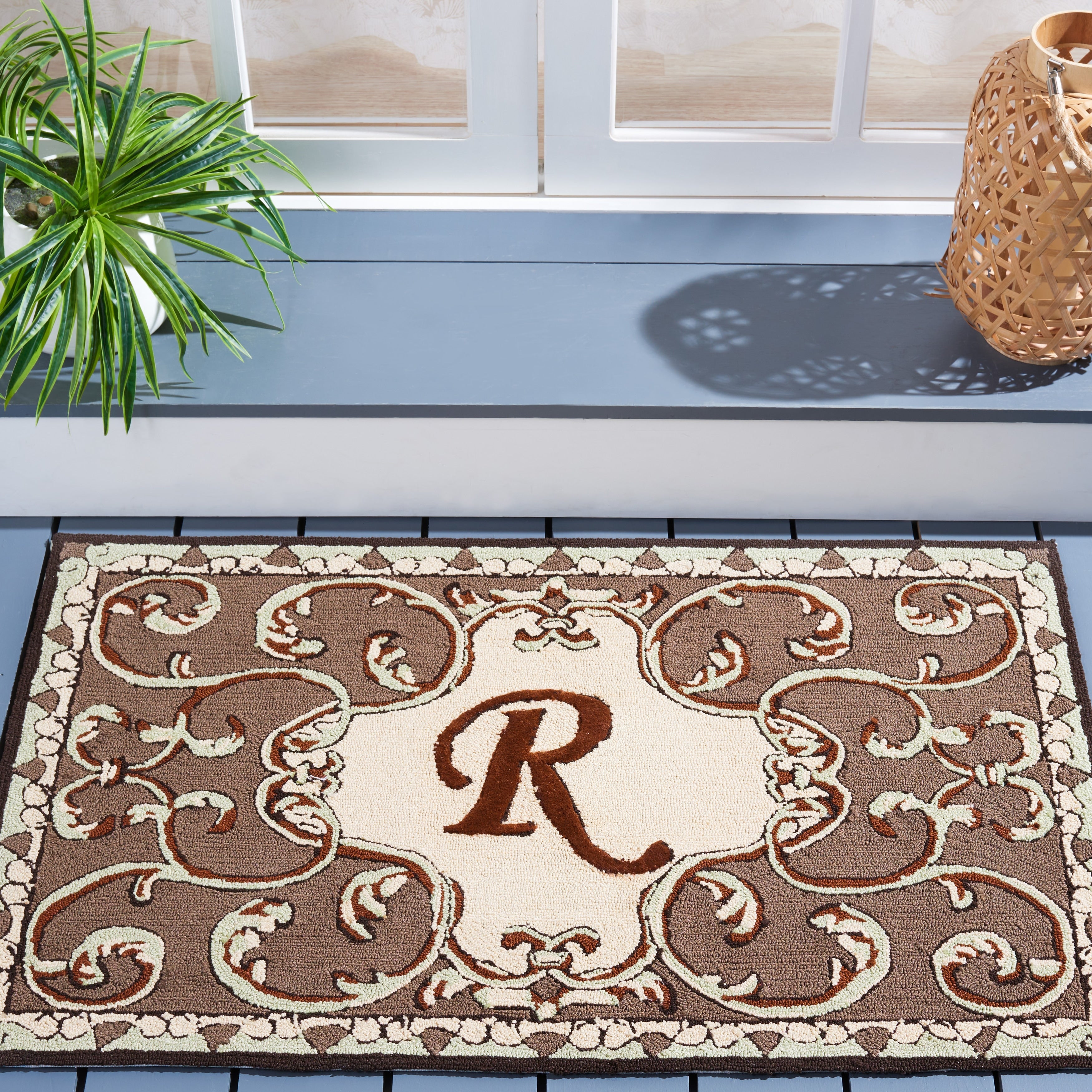 Safavieh Hand Hooked Monogram J Mocha Rug 26 X 4