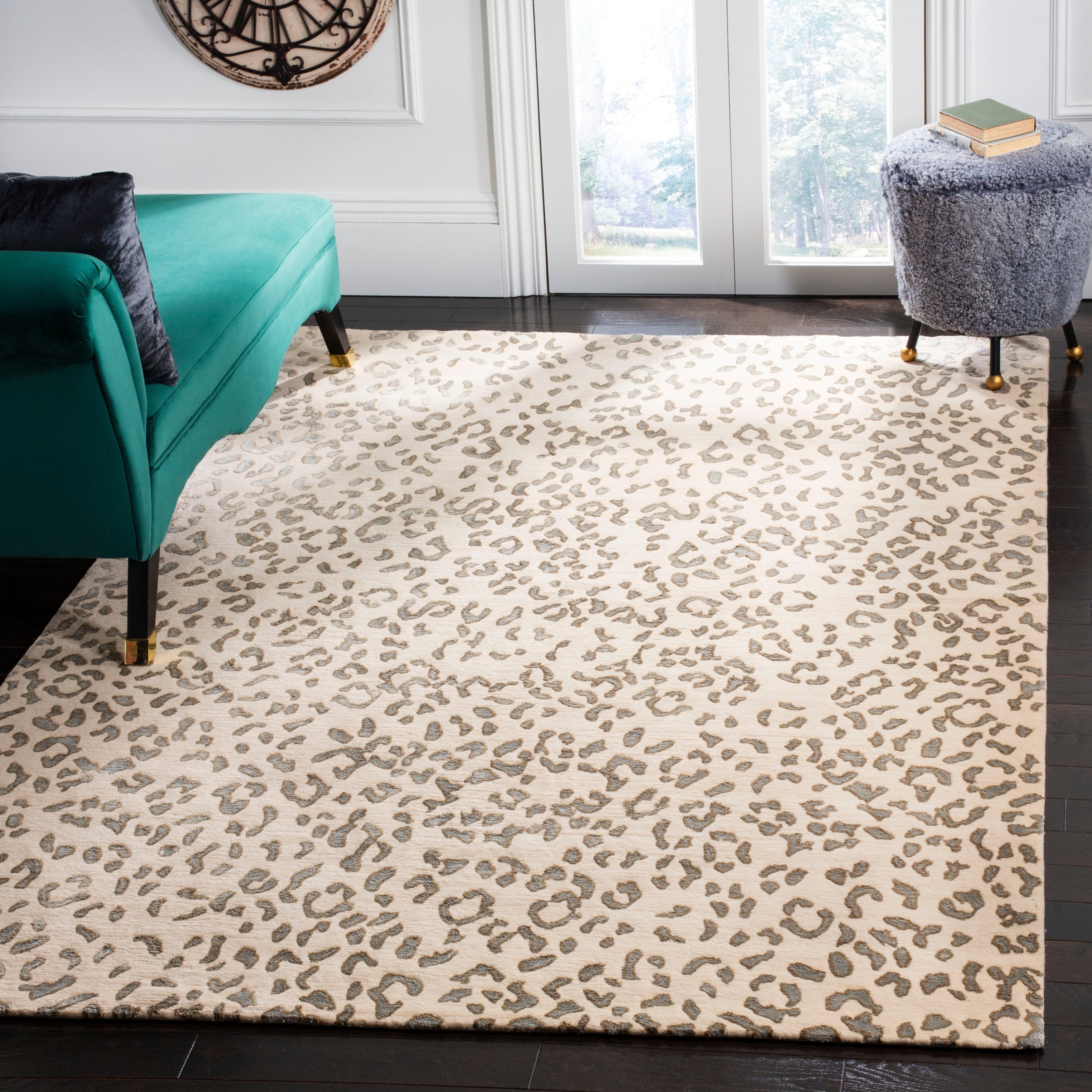 Safavieh Hand Knotted Suzanne Kasler Cream Deep Taupe Wool Silk Rug 9 X 12