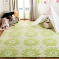 Safavieh Handmade Childrens Daisies Green New Zealand Wool Rug 5 X 8