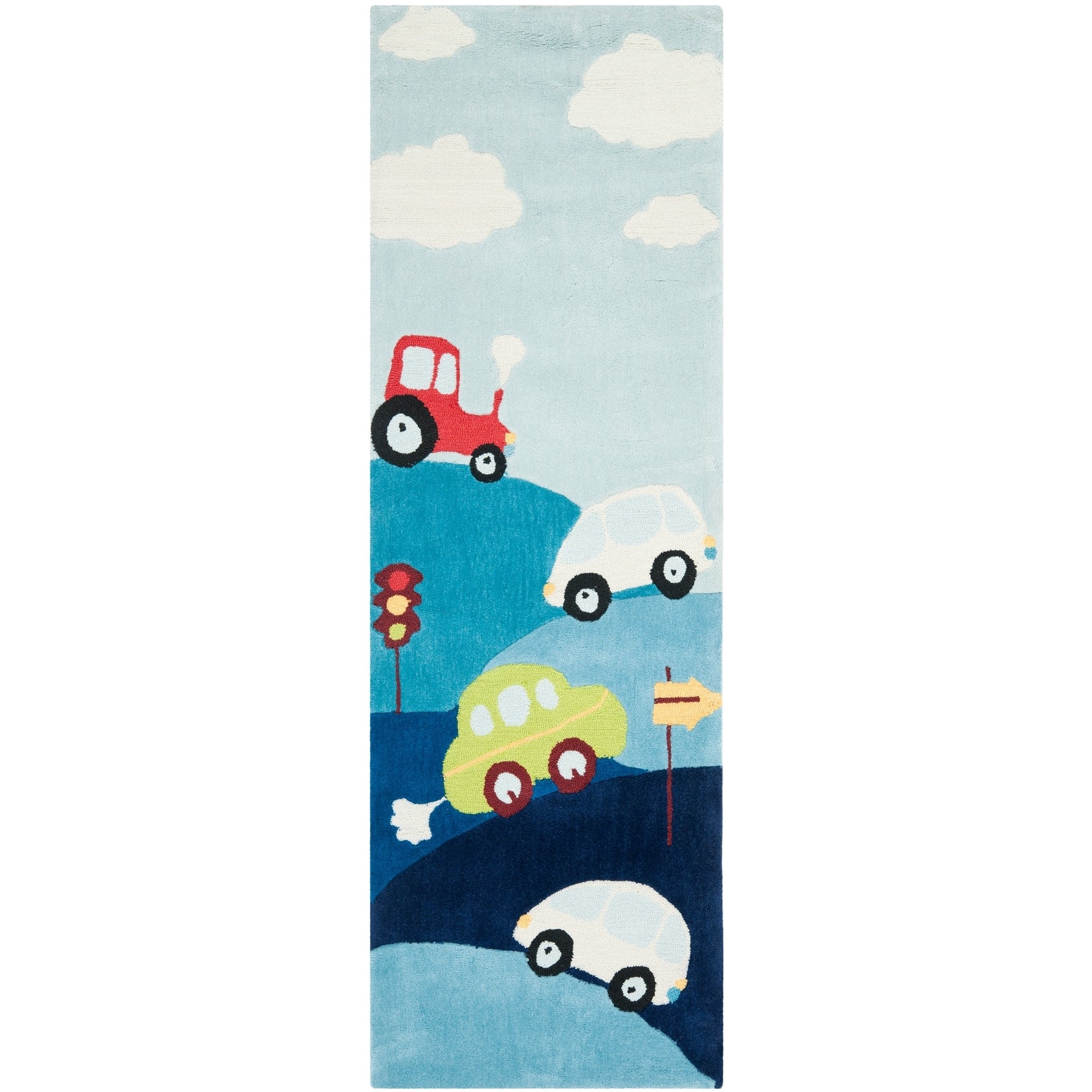 Safavieh Handmade Childrens Cars Trucks New Zealand Wool Rug