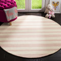 Safavieh Kids Transitional Geometric Hand Tufted Wool Pink Ivory Area Rug 5 X 7