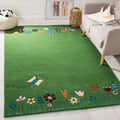 Safavieh Handmade Childrens Summer Grass Green N. Z. Wool Rug 4 X 6
