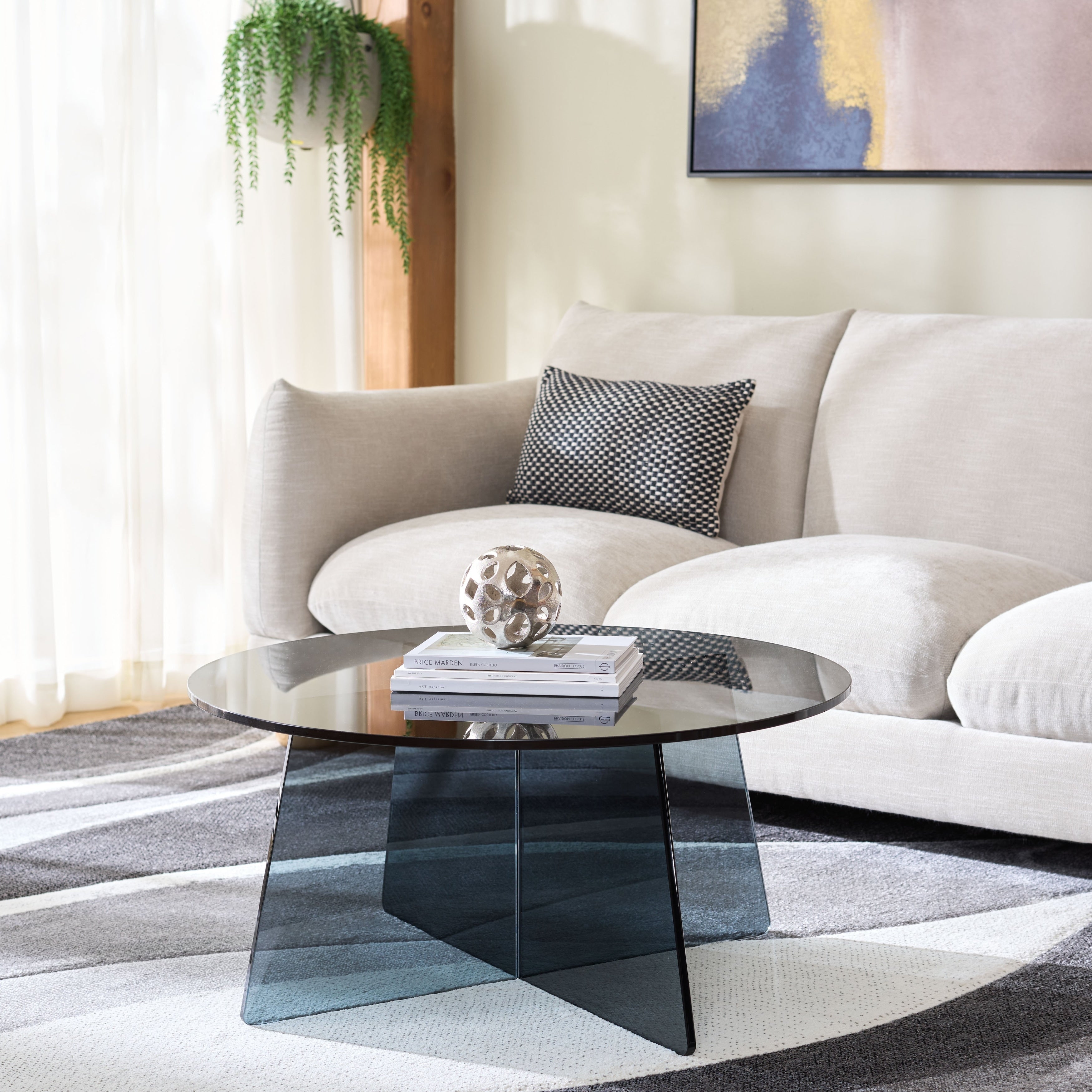 Safavieh Home Latika Tinted Glass Coffee Table 32 W X 32 D X 15 H