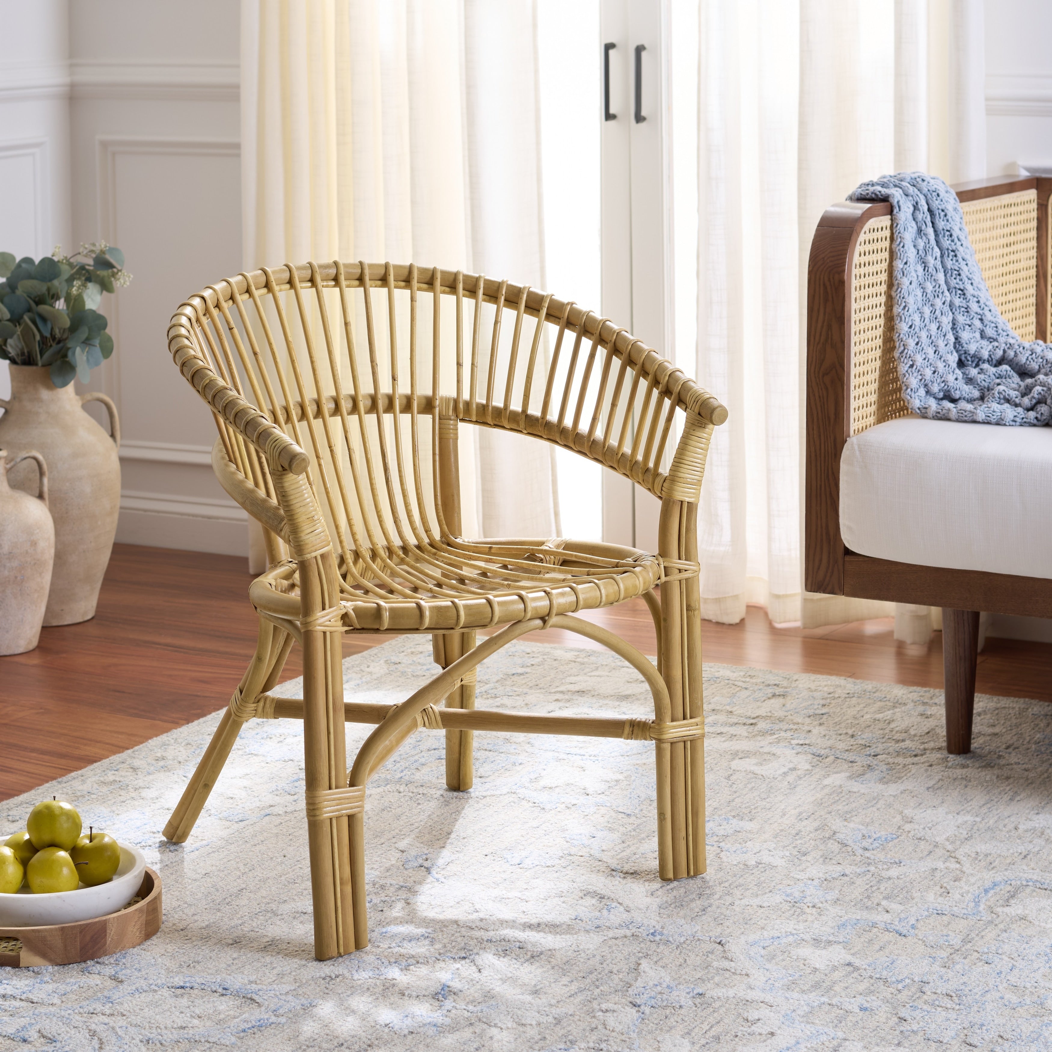 Safavieh Home Varvara Woven Rattan Arm Chair 24 W X 24 D X 29 H