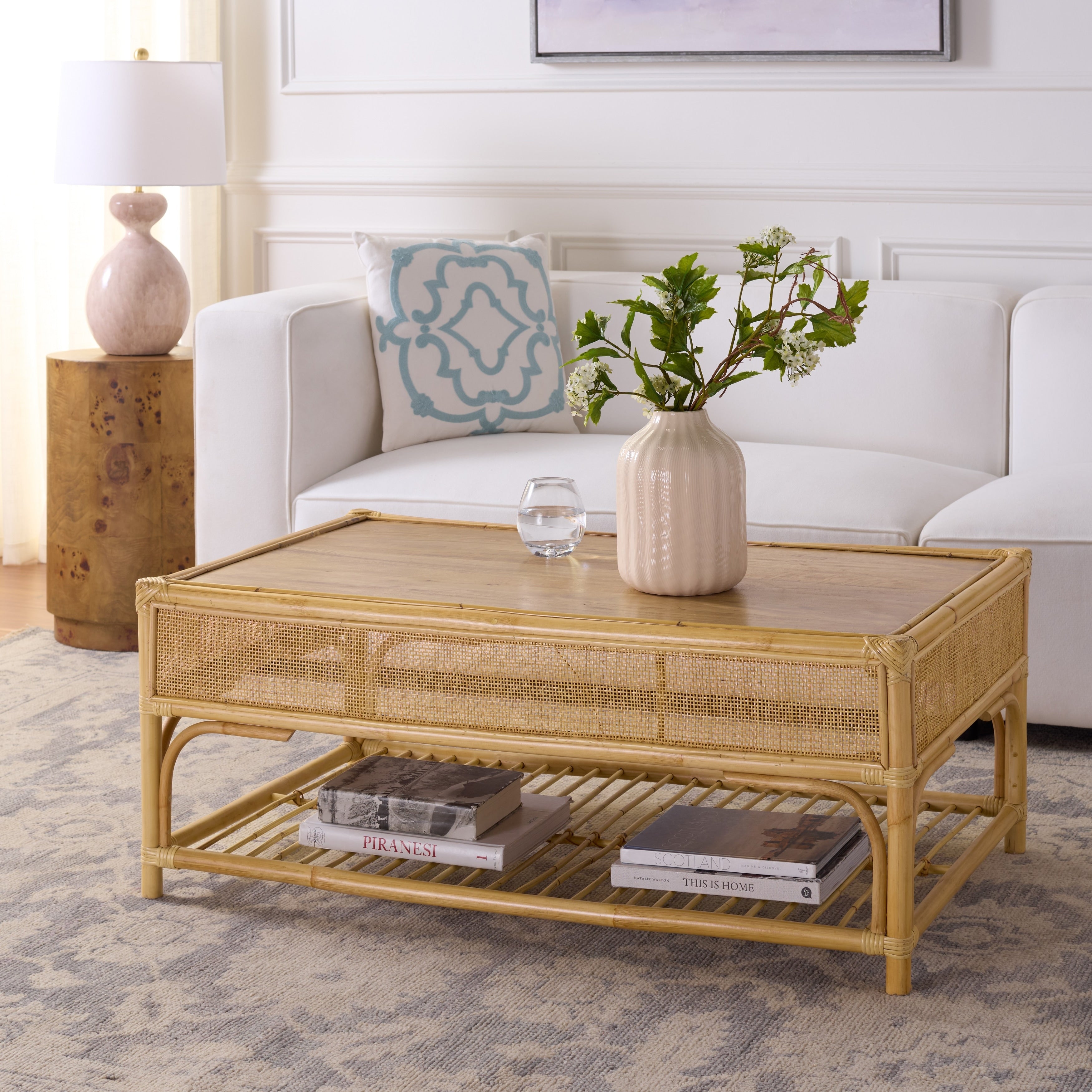 Safavieh Home Webster Rectangle Coffee Table 43 W X 26 D X 18 H