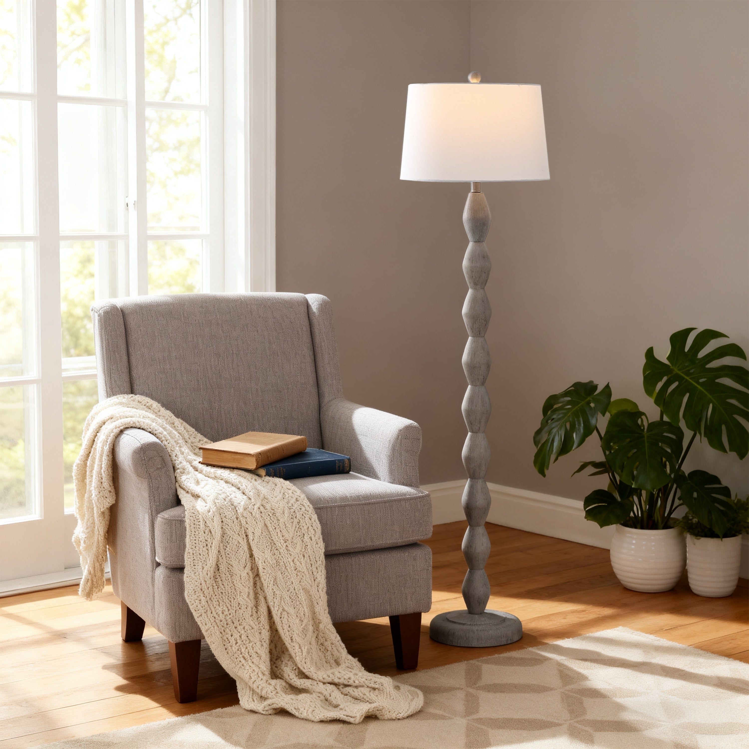 Safavieh Lighting Georgia 61 Inch Resin Floor Lamp 16 W X 16 D X 61 H