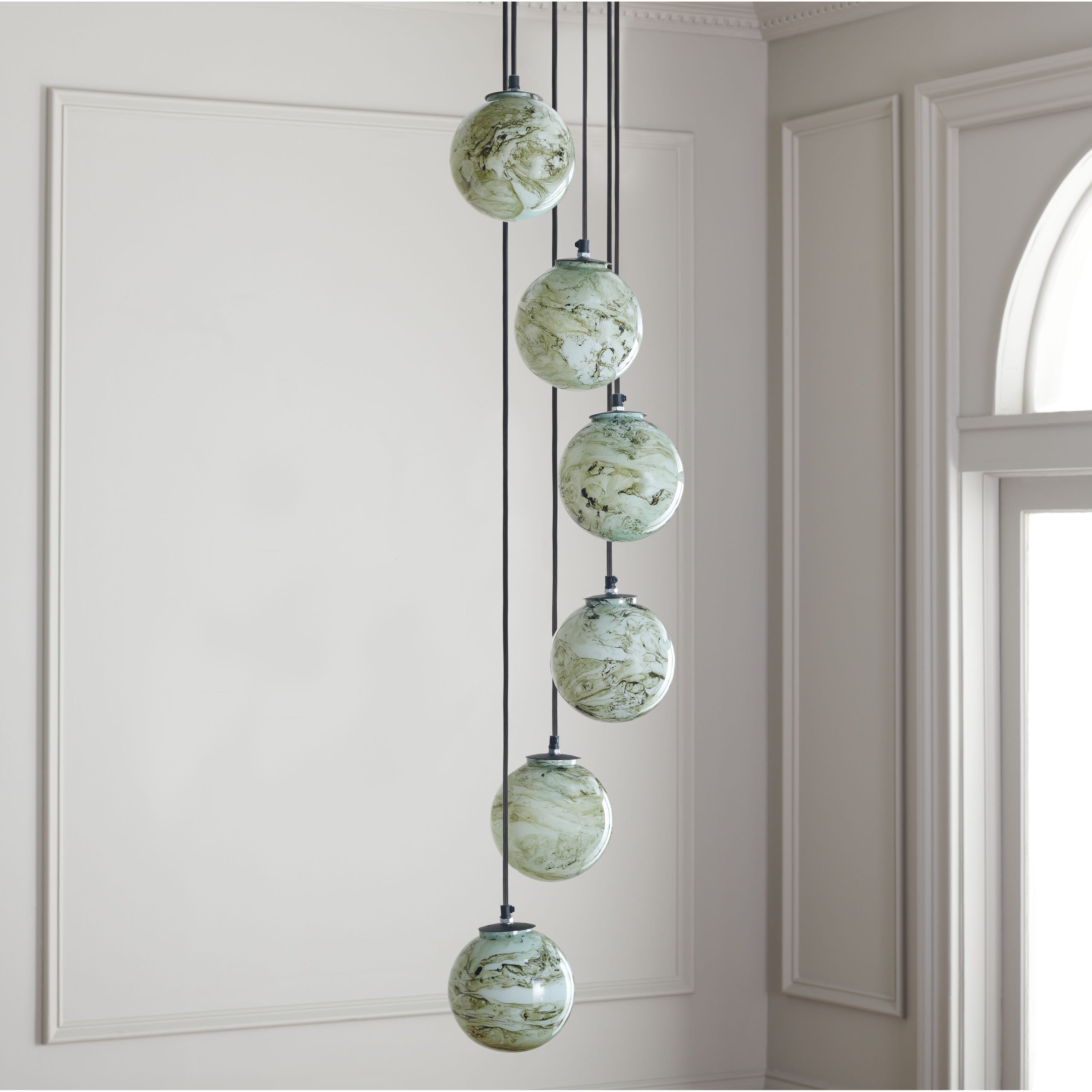 Safavieh Lighting Hallie 6 Light 18 Inch Pendant. 18 W X 18 D X 64 H