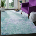 Safavieh Mystique Impressionist Grey Light Blue Silky Rug 9 X 12