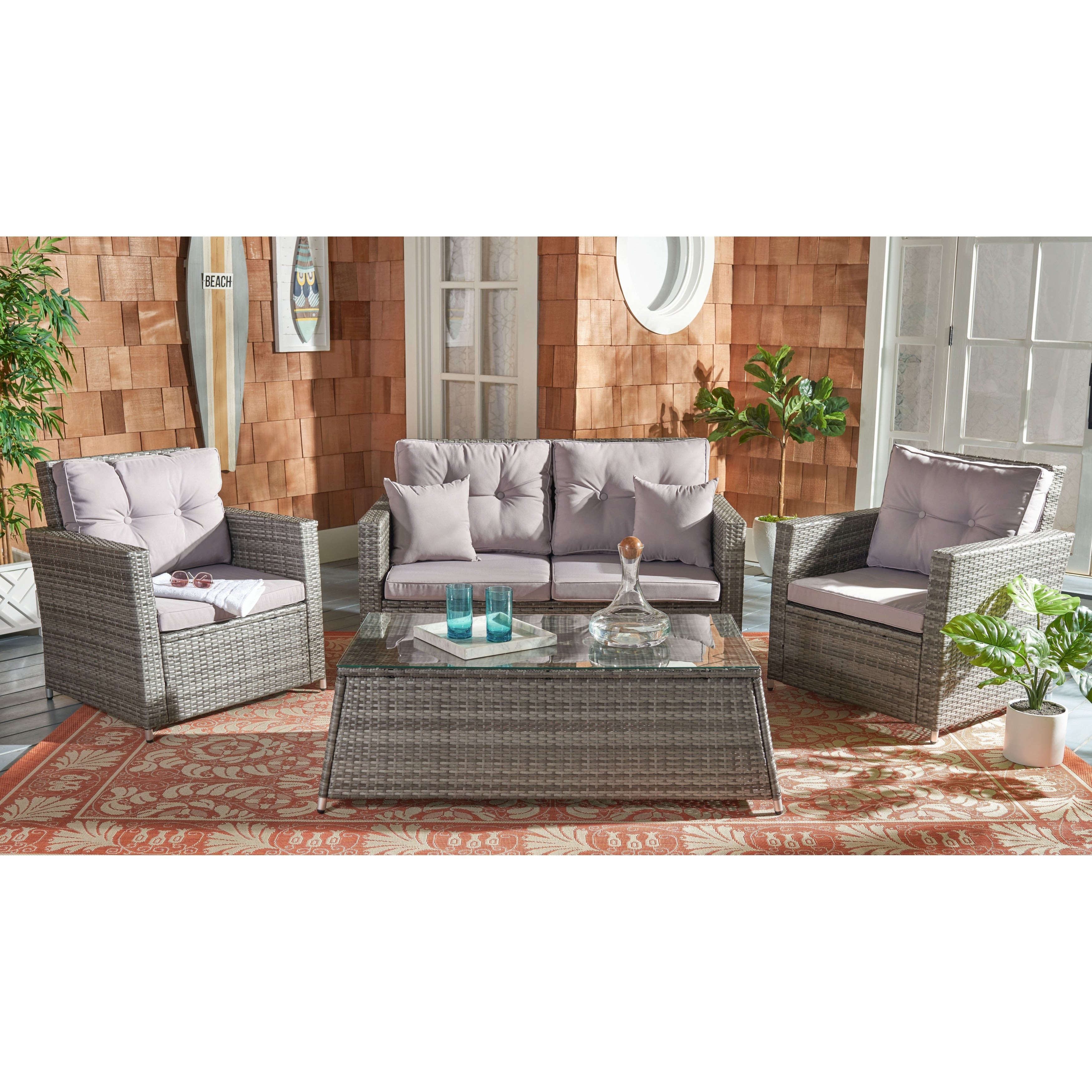 Safavieh Outdoor Living Lorma 4 Piece Patio Set 55 W X 32 D X 33 H