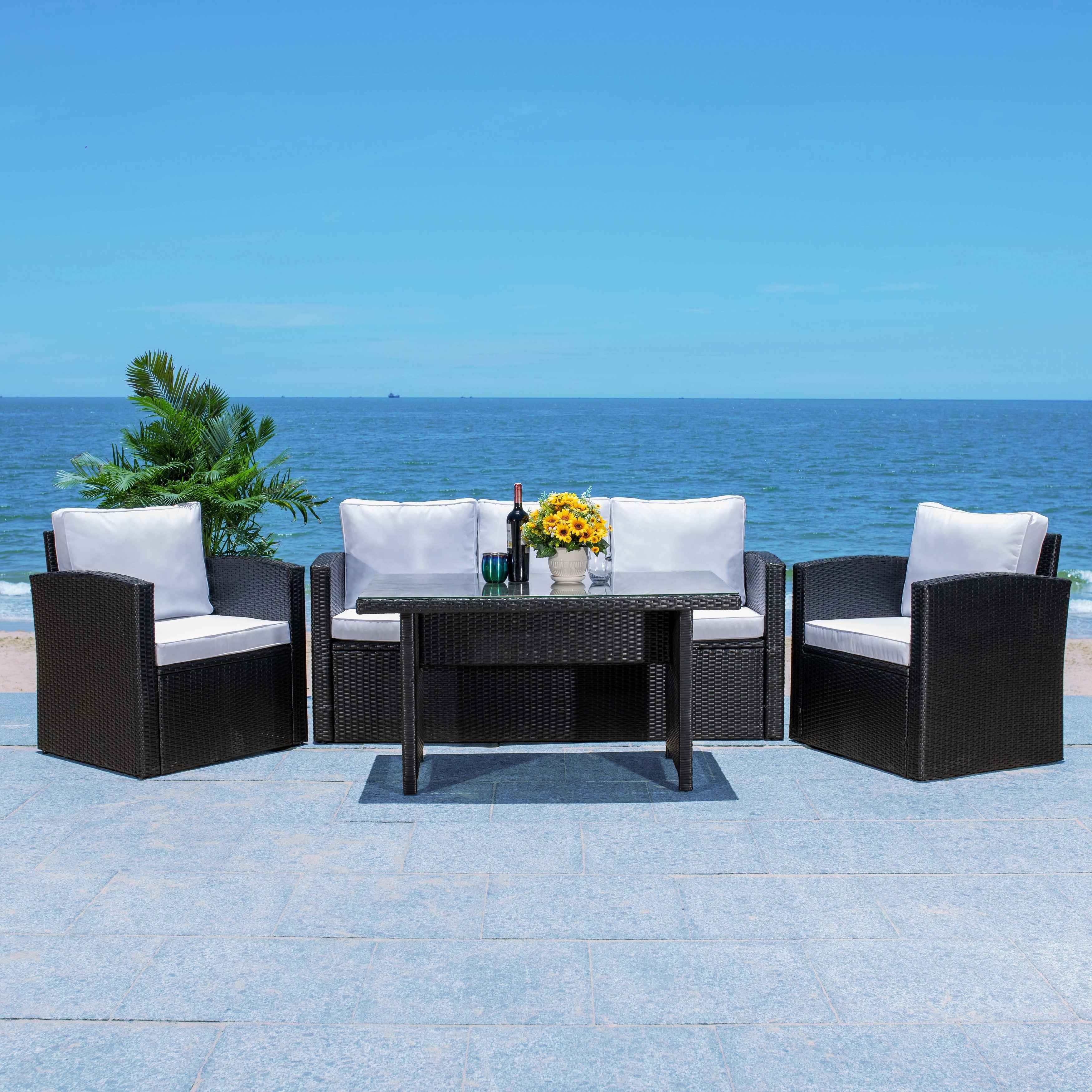 Safavieh Outdoor Living Nyra 4 Piece Patio Dining Set 70 W X 32 D X 27 H
